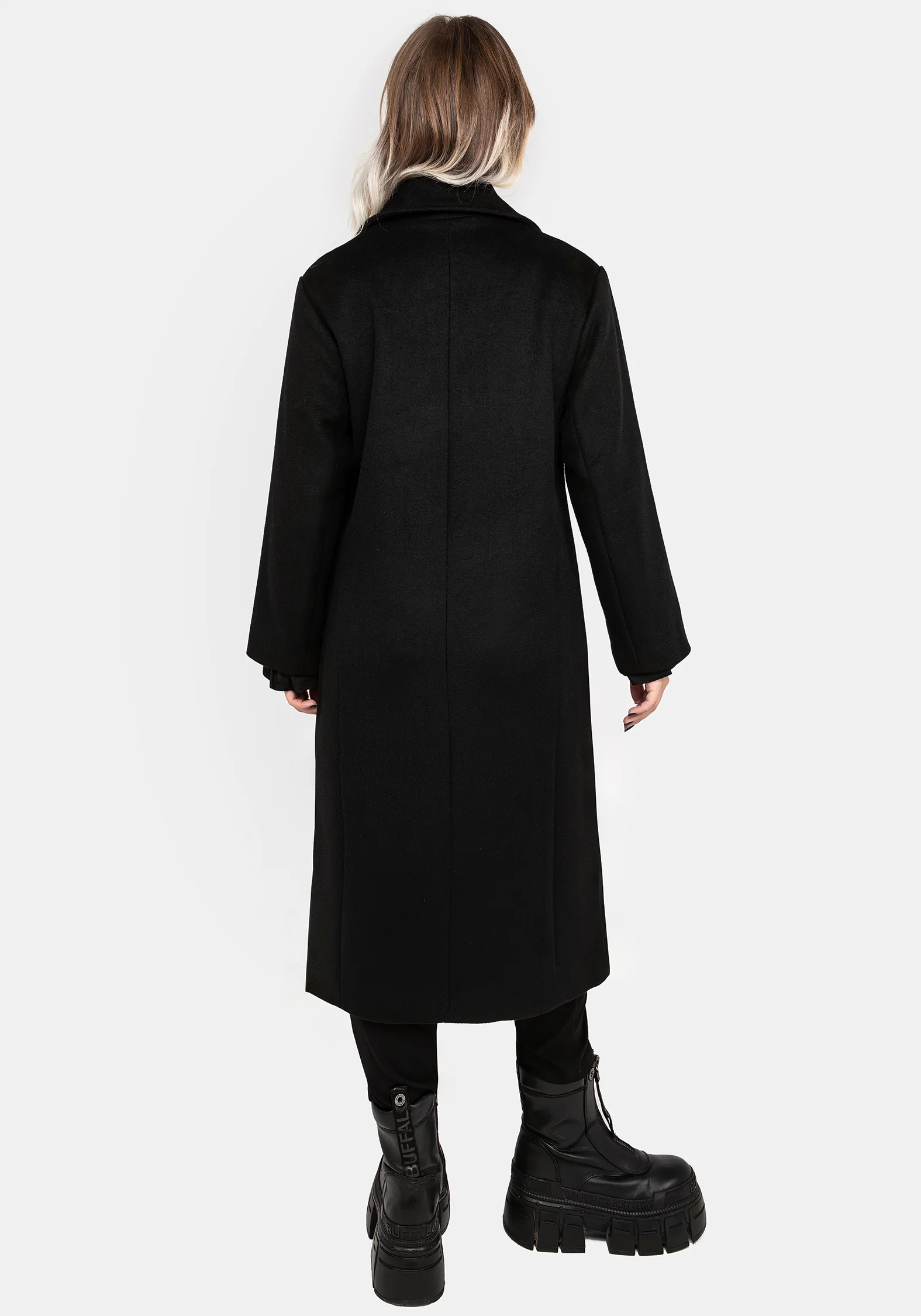 Theia Double Breasted Longline Wool Blend Coat - Image 3
