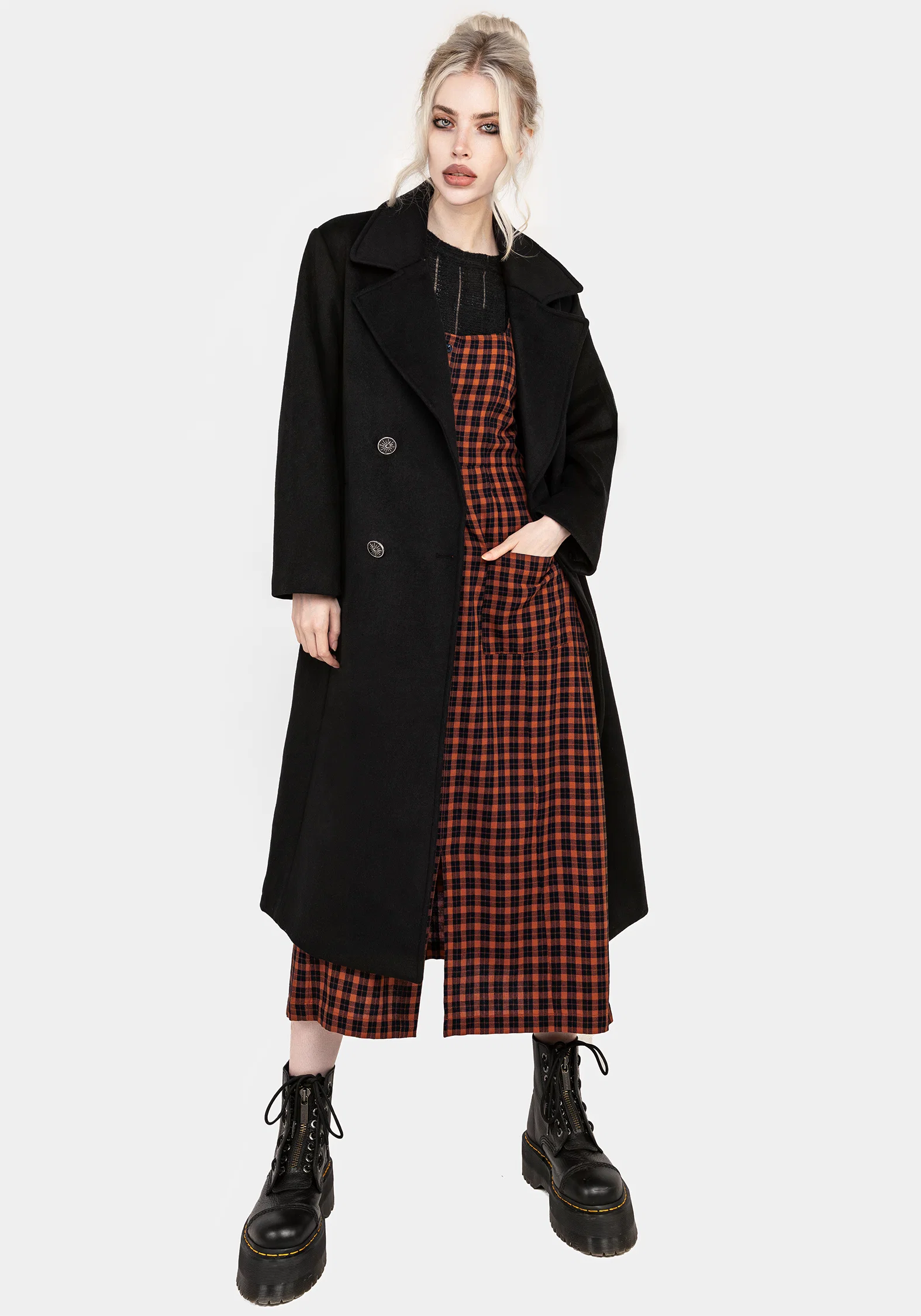 Theia Double Breasted Longline Wool Blend Coat - Image 8