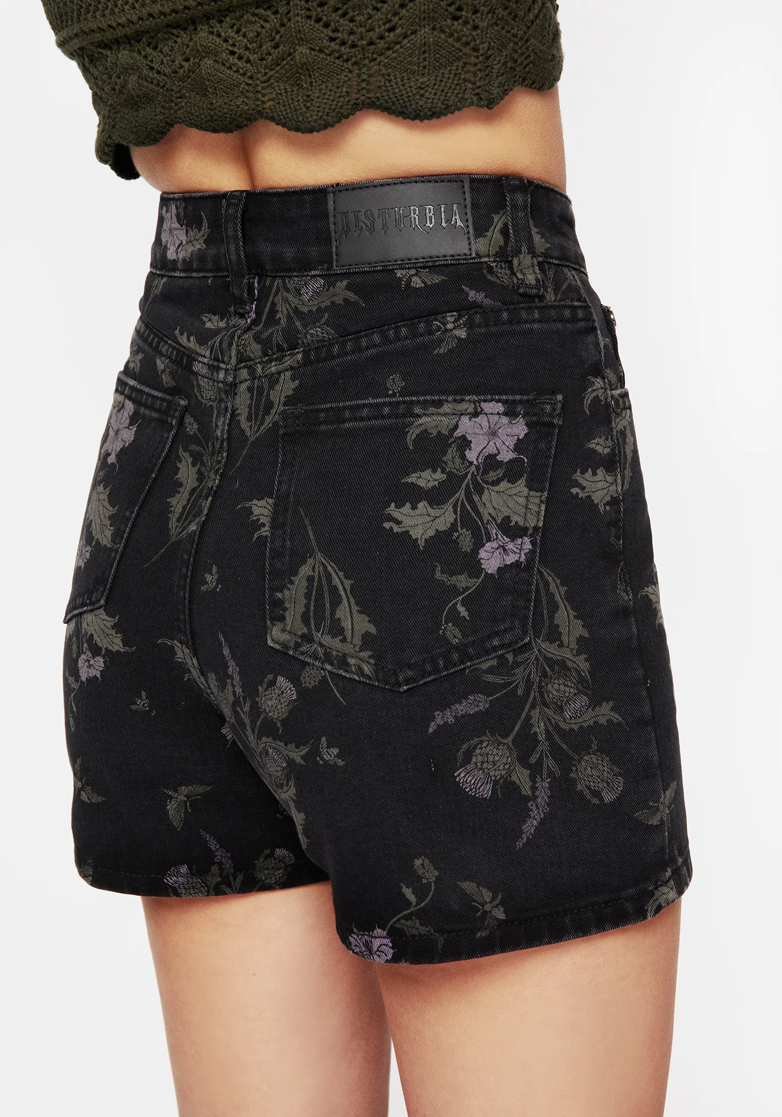 Thistle Floral Print Denim Shorts - Image 5