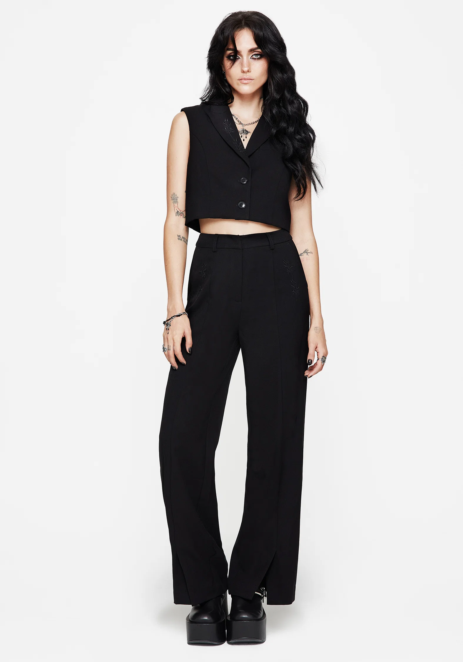 Thora Embroidered Crop Waistcoat - Image 6