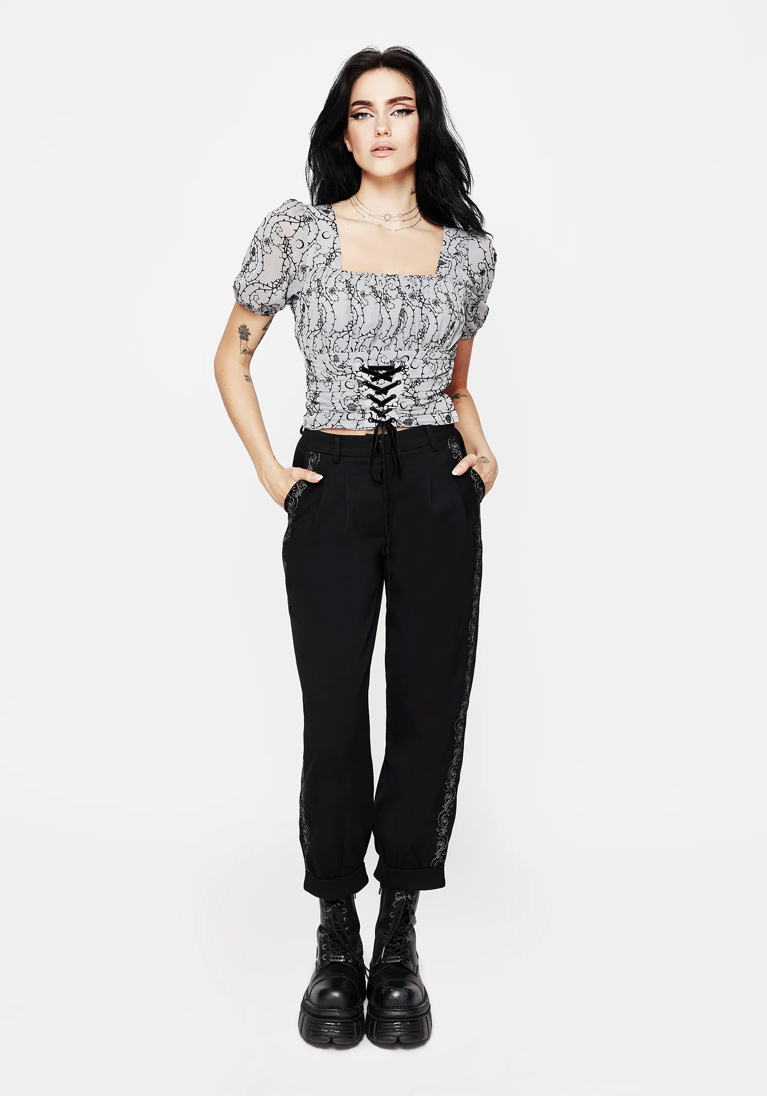 Rosethorn Embroidered Balloon Trousers - Image 7