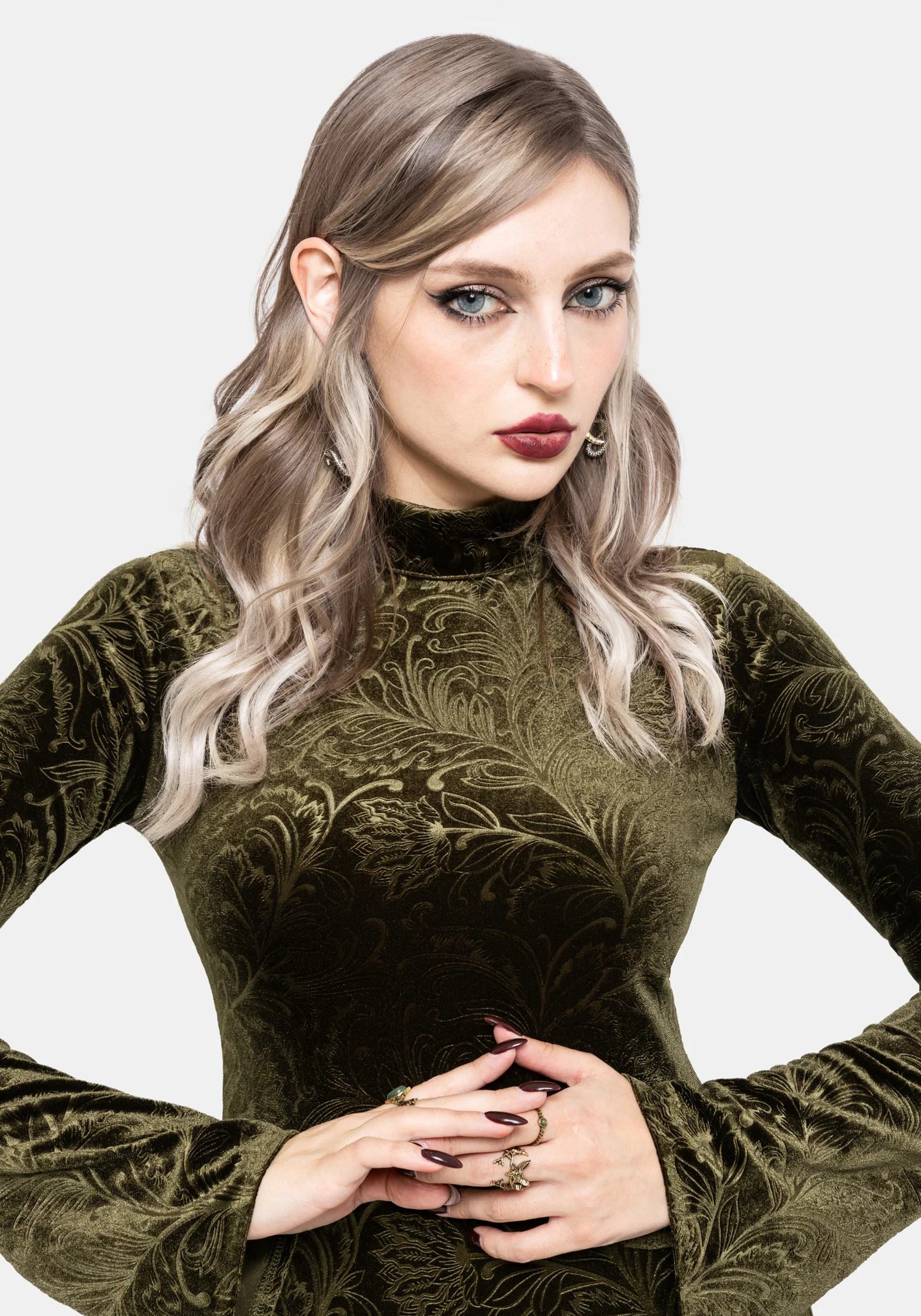 Thornshade Debossed Velour Maxi Dress - Image 5