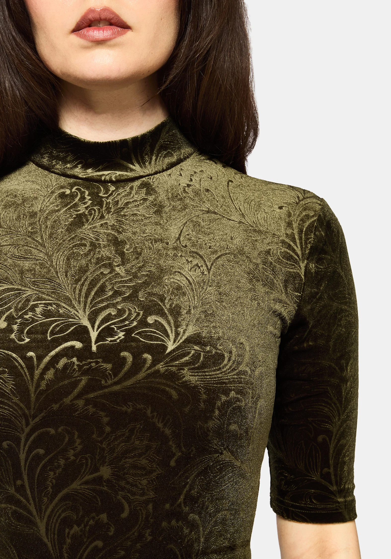 Thornshade High Neck Velour Bodysuit - Image 2