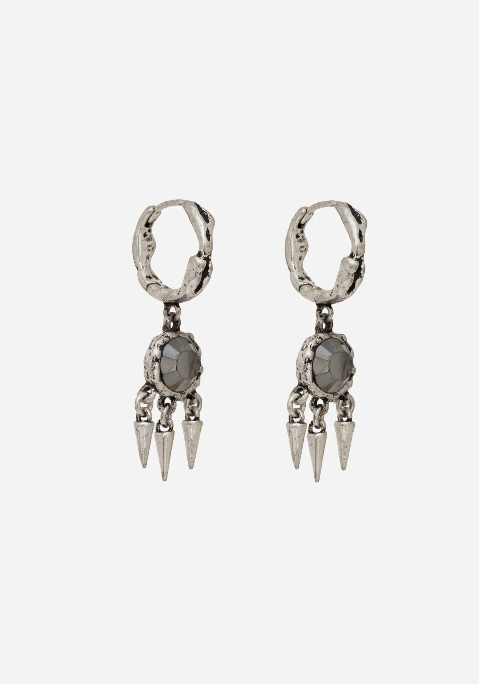 Threx Spike Drop Hoop Earrings - Image 4