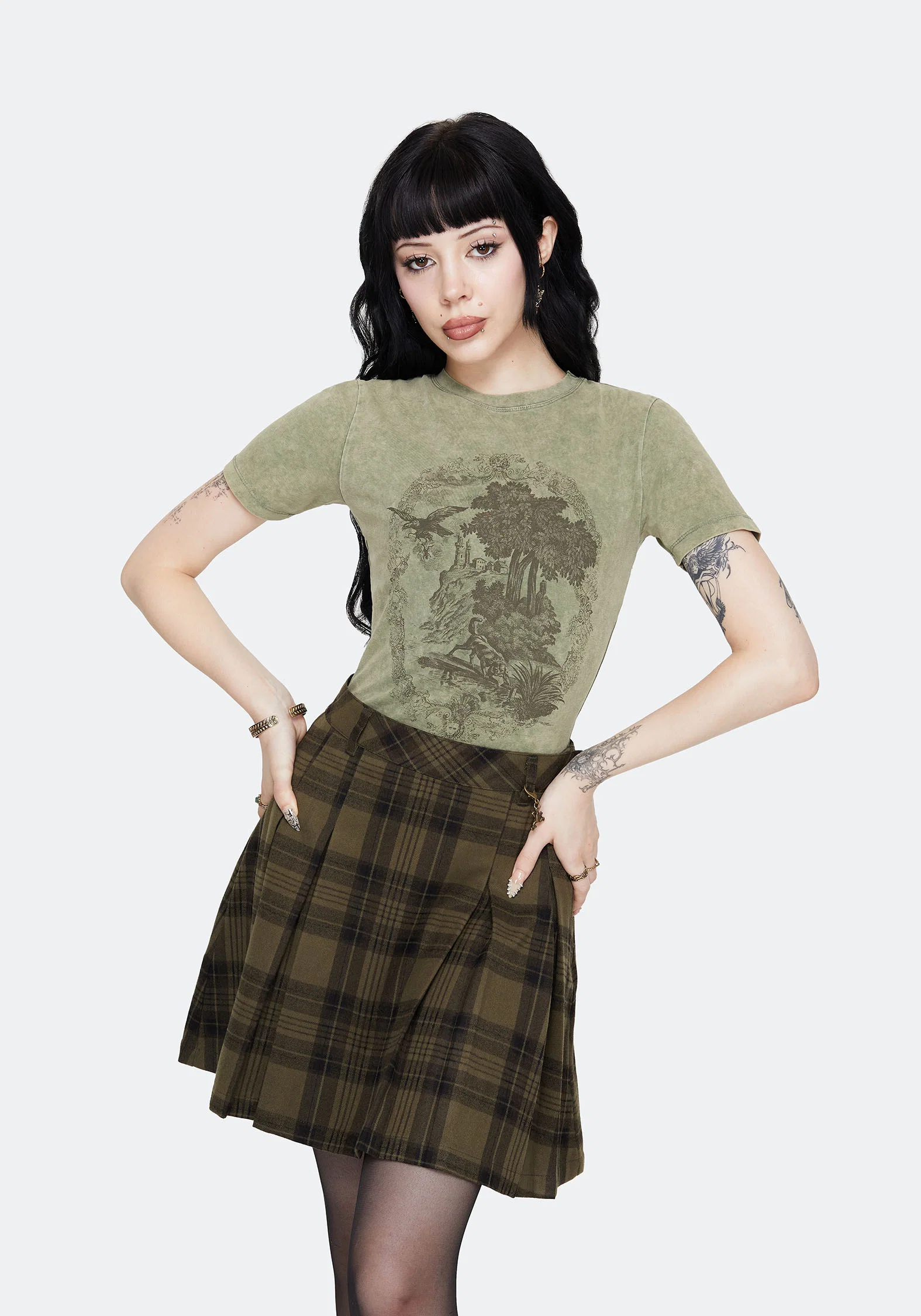Thymus Graphic Print Fitted Cotton T-Shirt - Image 4