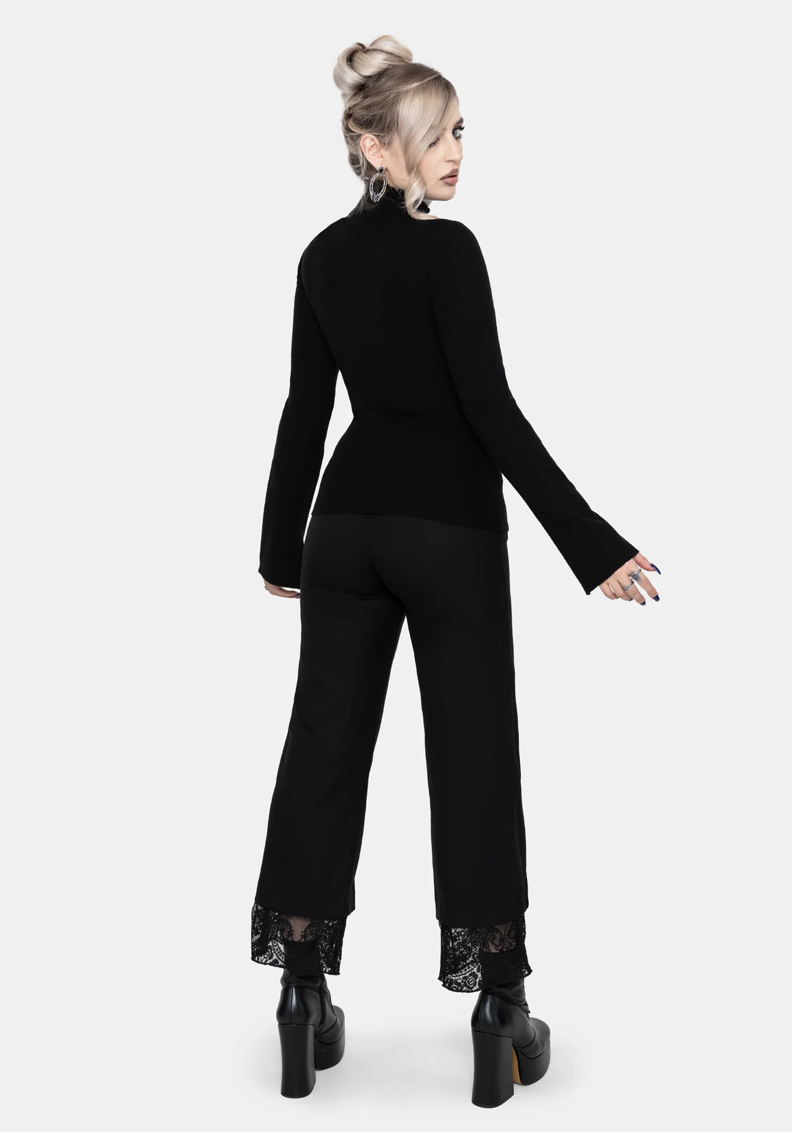 Torquil Bodice Lace Ribbed Knit Jumper - Image 3