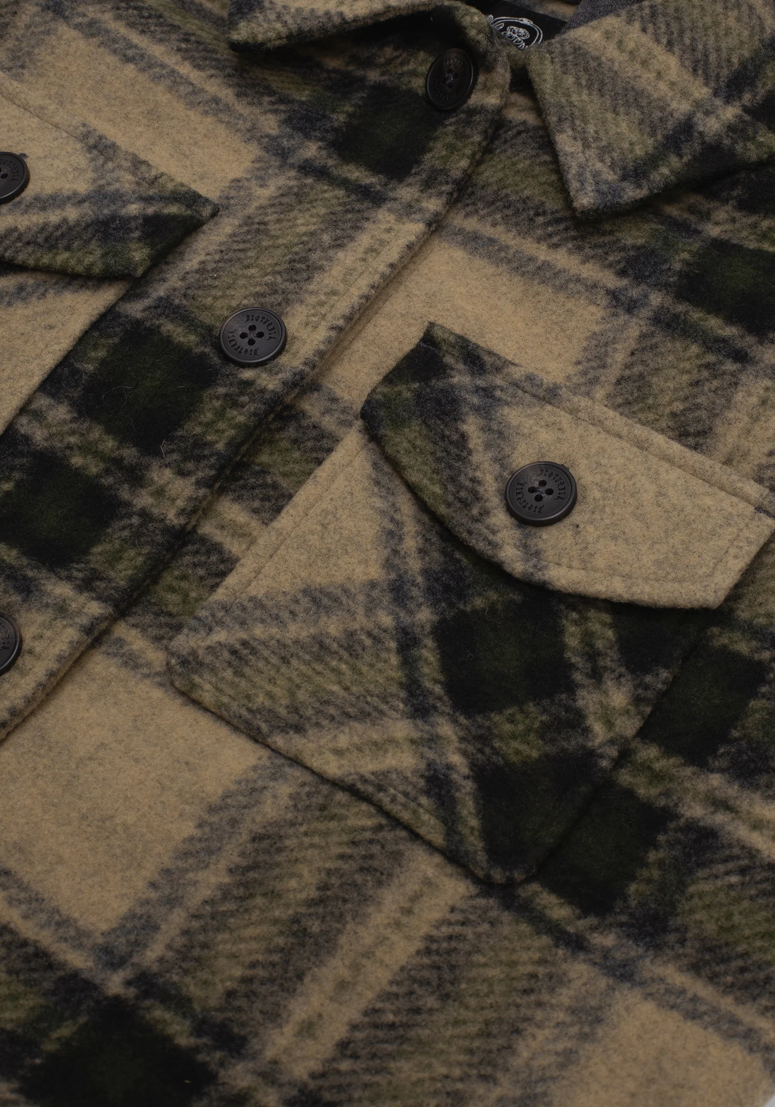 Trellis Hooded Pocket Check Shacket - Green - Image 10
