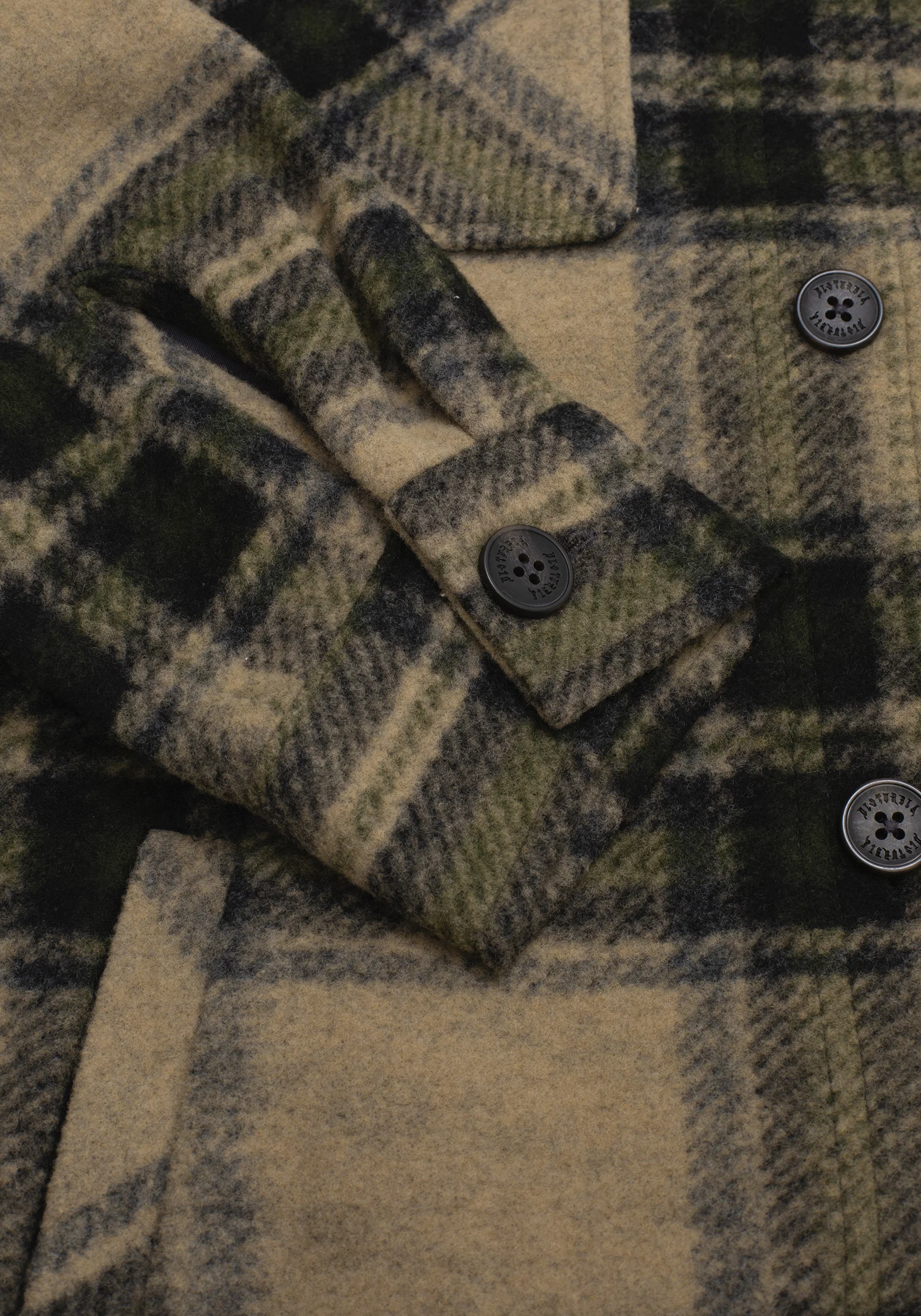 Trellis Hooded Pocket Check Shacket - Green - Image 9
