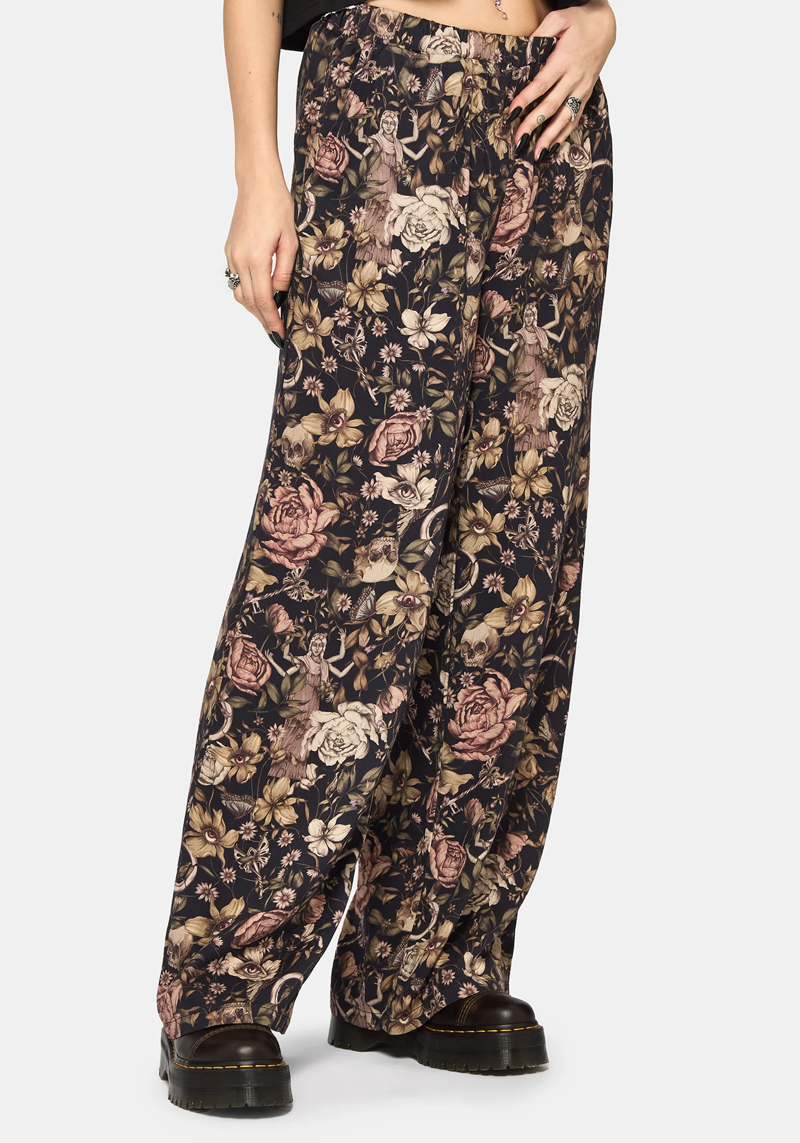 Triple Goddess Print Wide Leg Trouser - Image 4