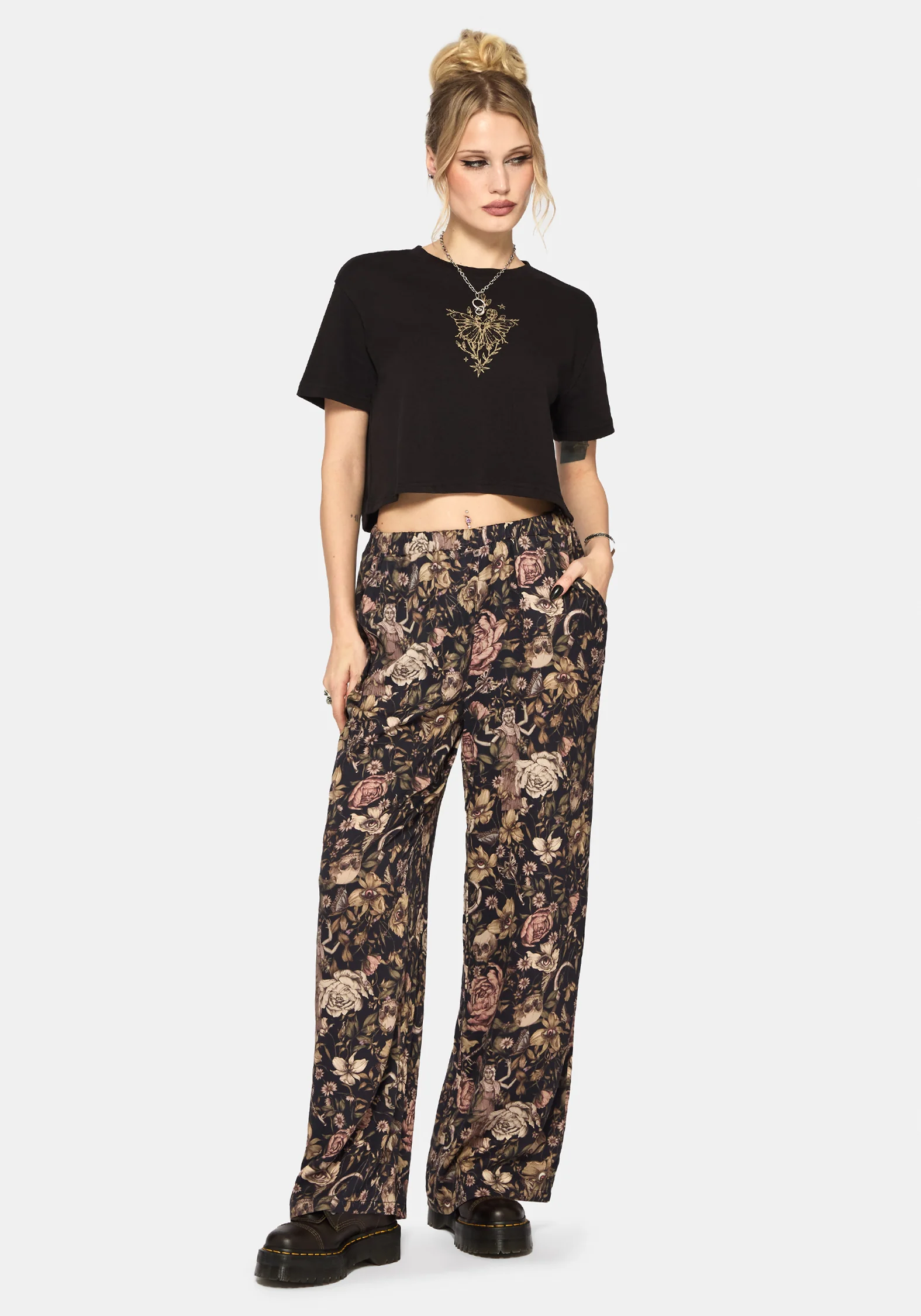 Triple Goddess Print Wide Leg Trouser - Image 6