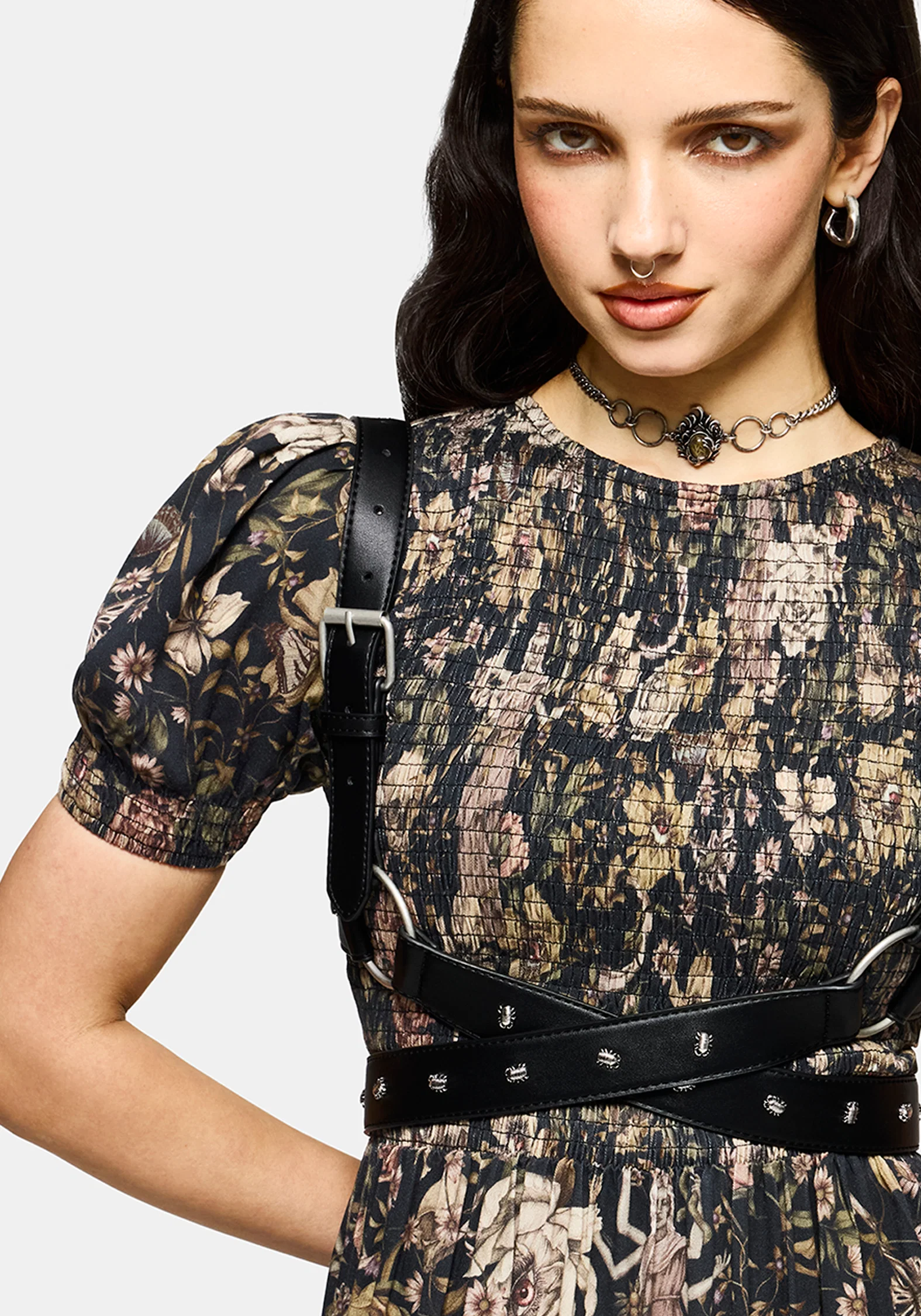 Triple Goddess Tiered Shirred Maxi Dress - Image 2
