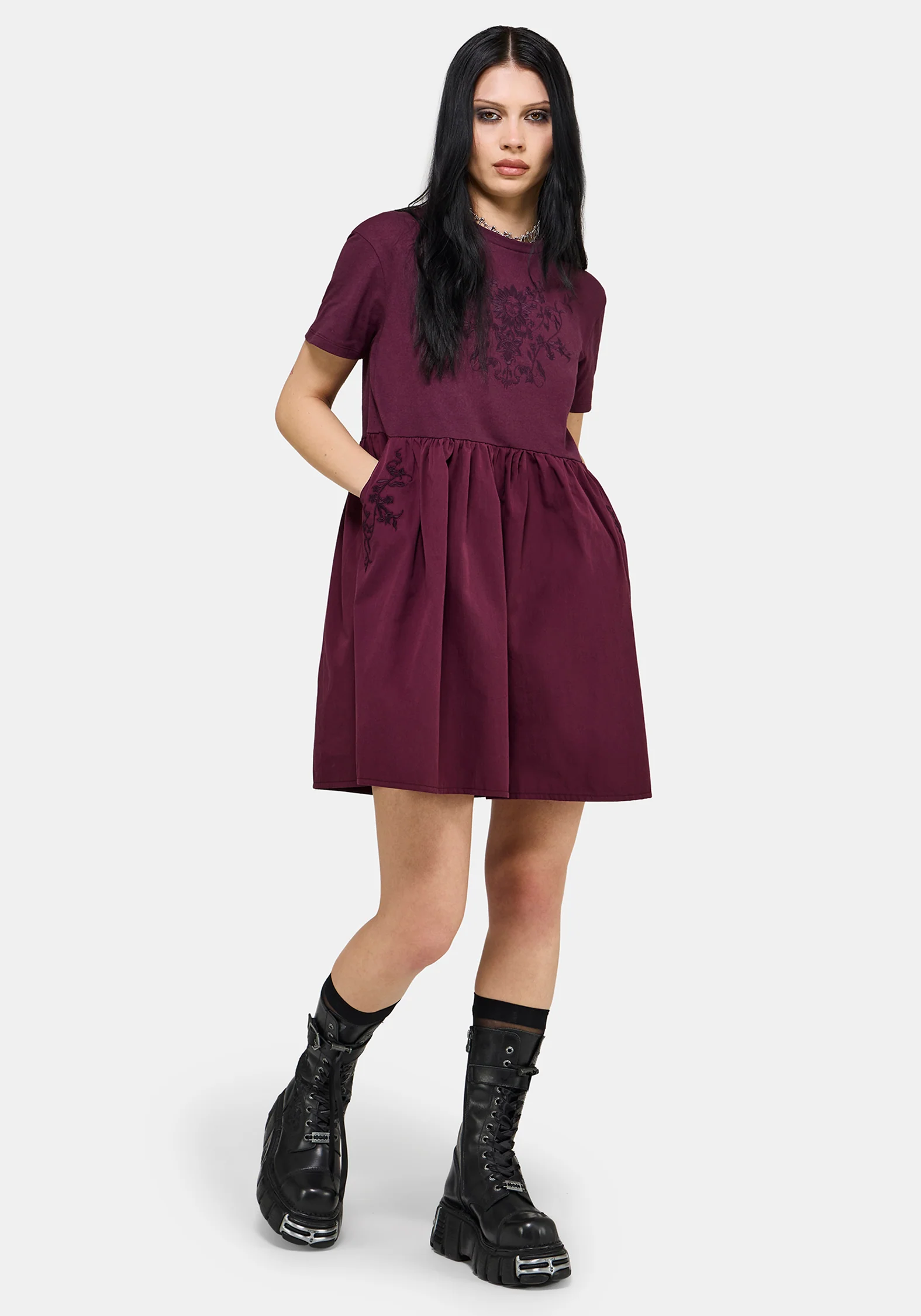 Trixie Embroidered Skater Dress - Image 4