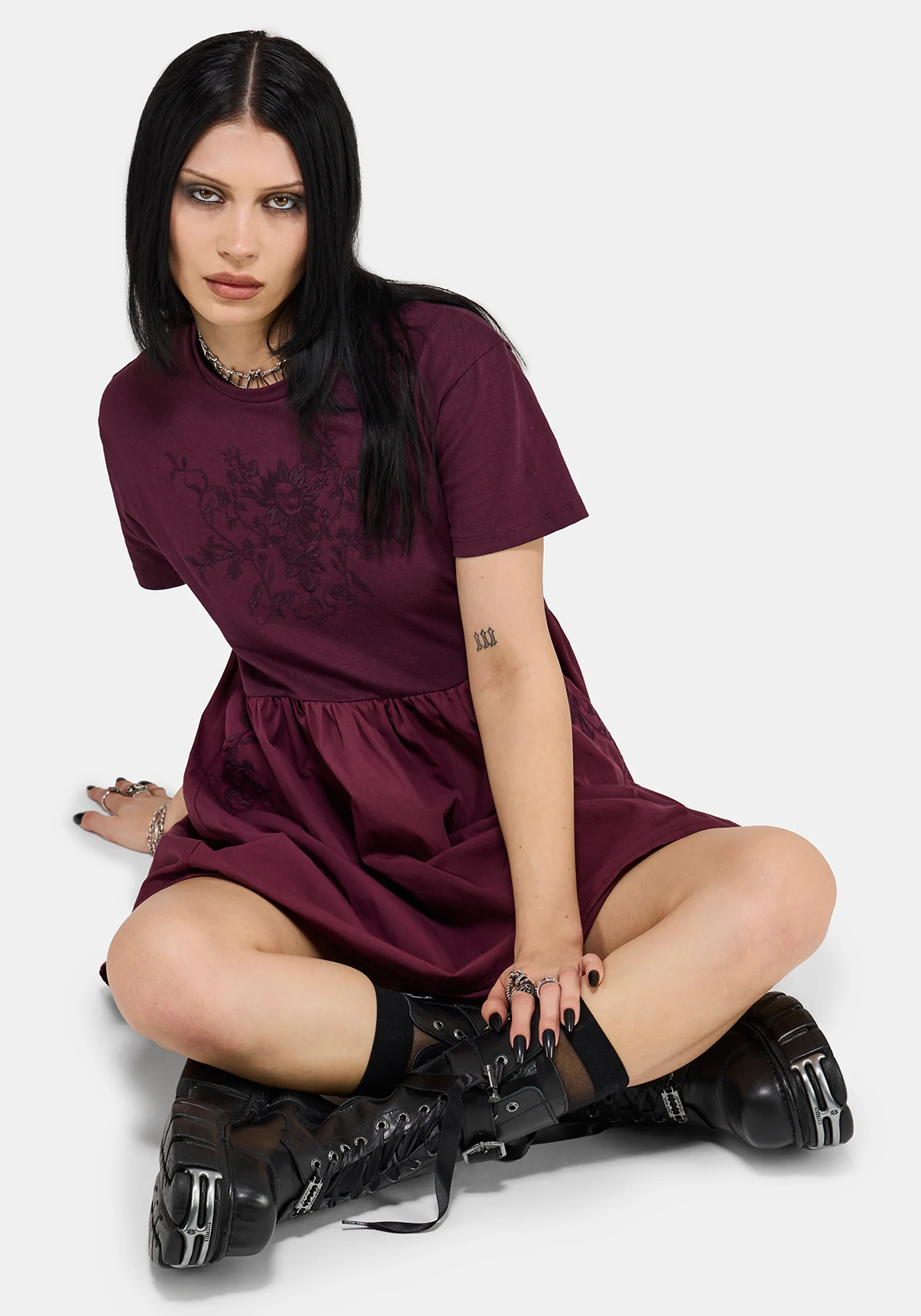 Trixie Embroidered Skater Dress - Image 5