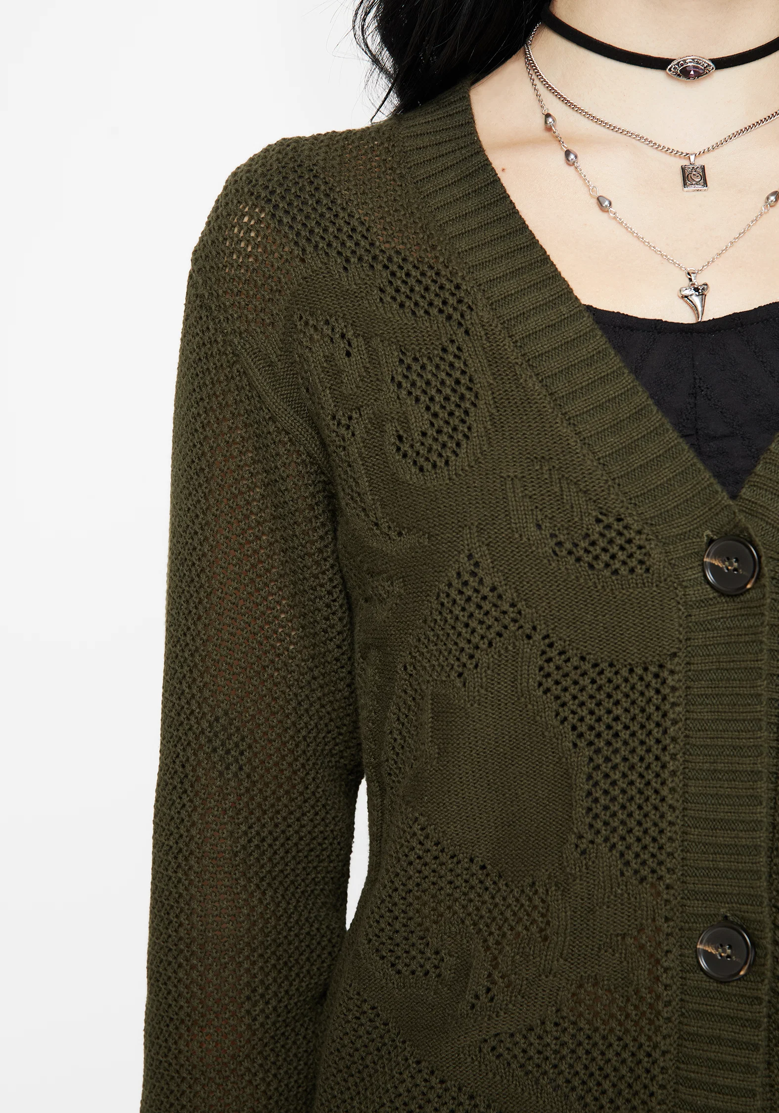 Tulip Jacquard Knit Cardigan - Image 2