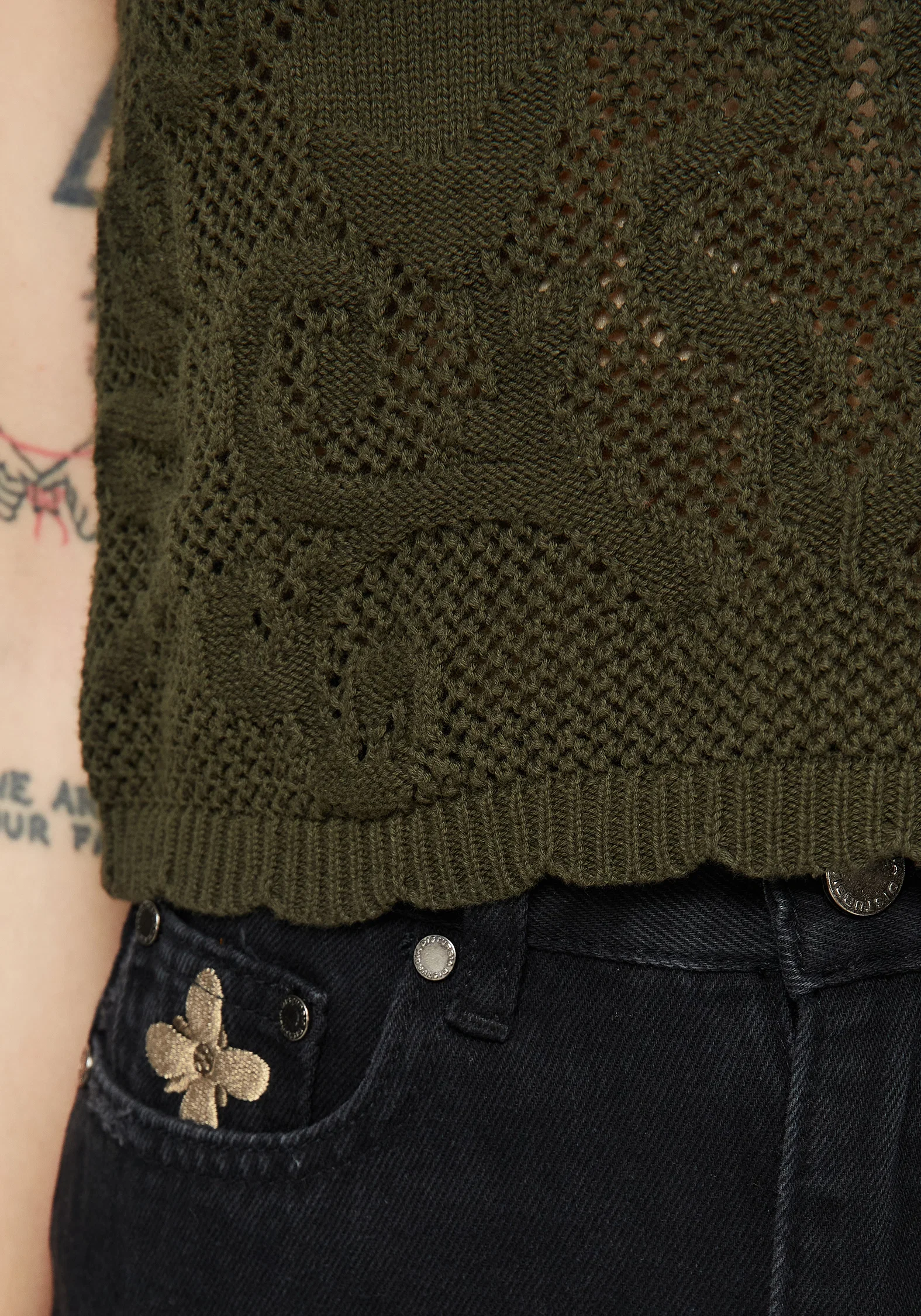 Tulip Jacquard Knit Crop Top - Image 2