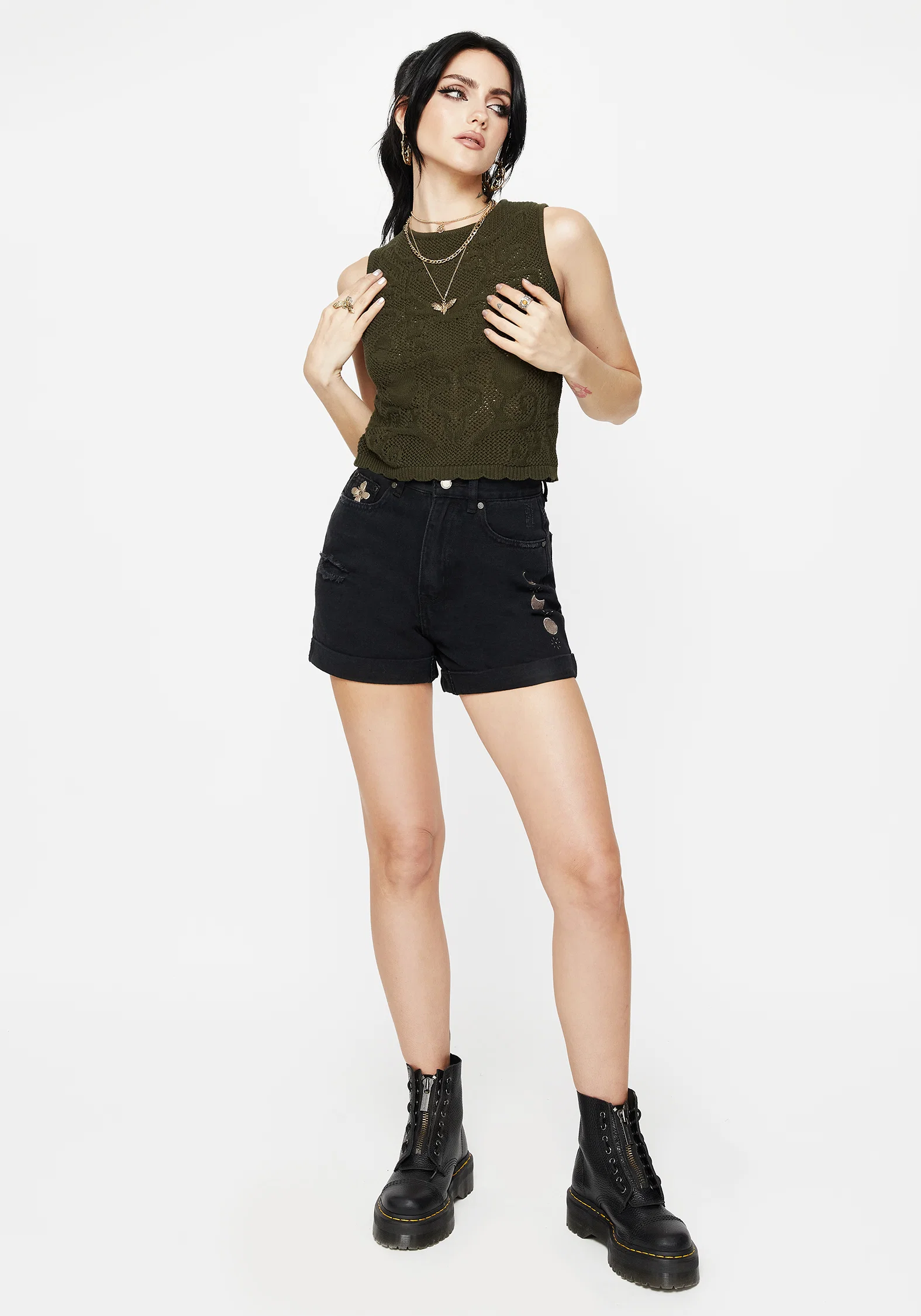 Tulip Jacquard Knit Crop Top - Image 4