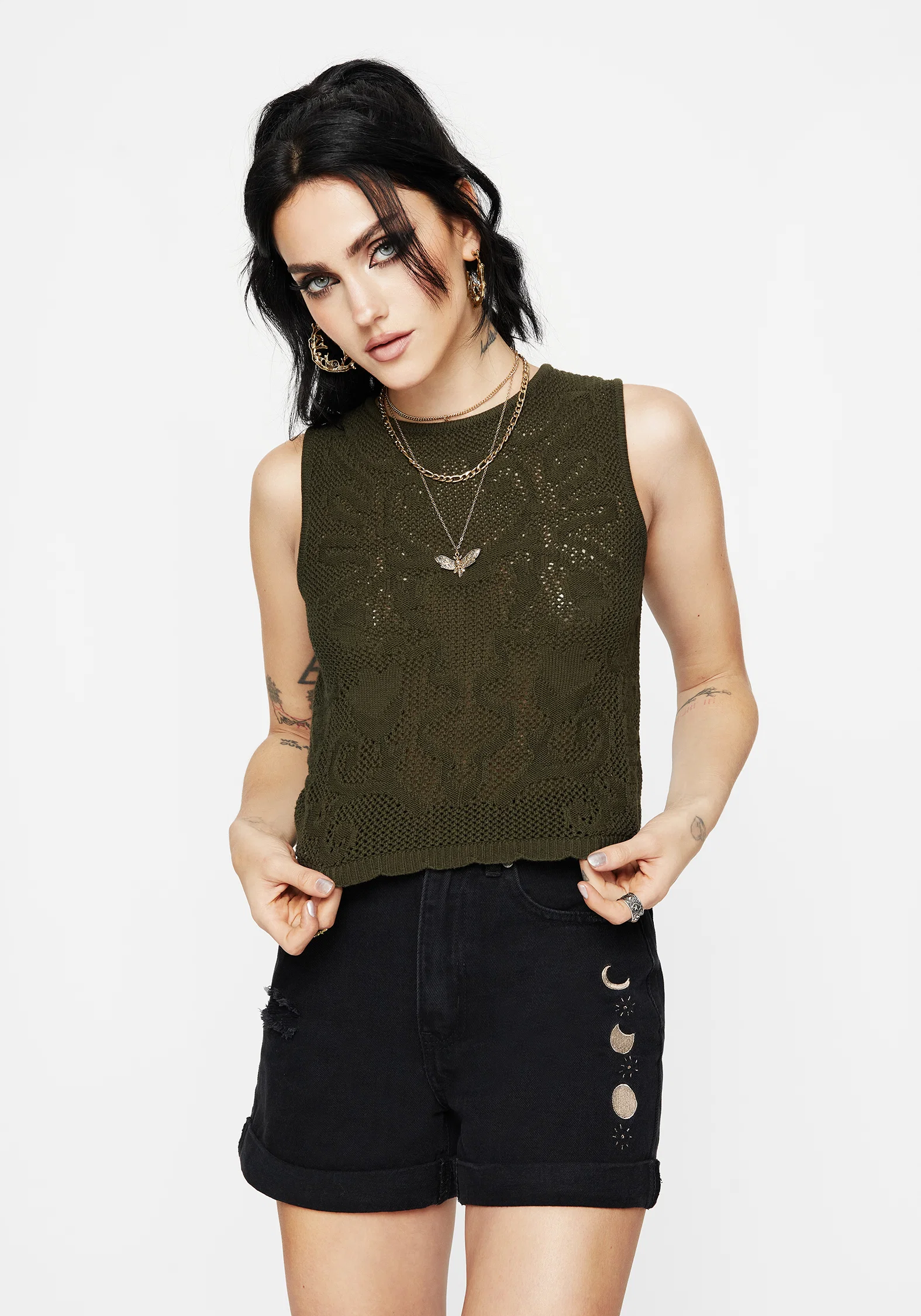Tulip Jacquard Knit Crop Top - Image 6