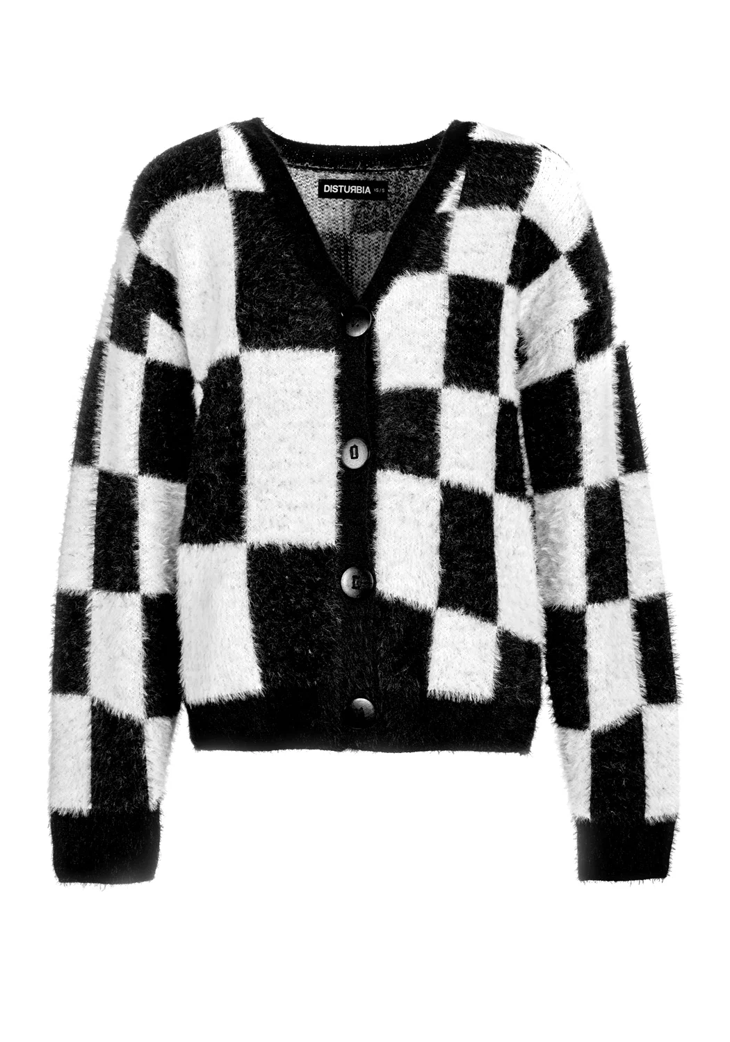 Two-Tone Checkerboard Cardigan - Image 10