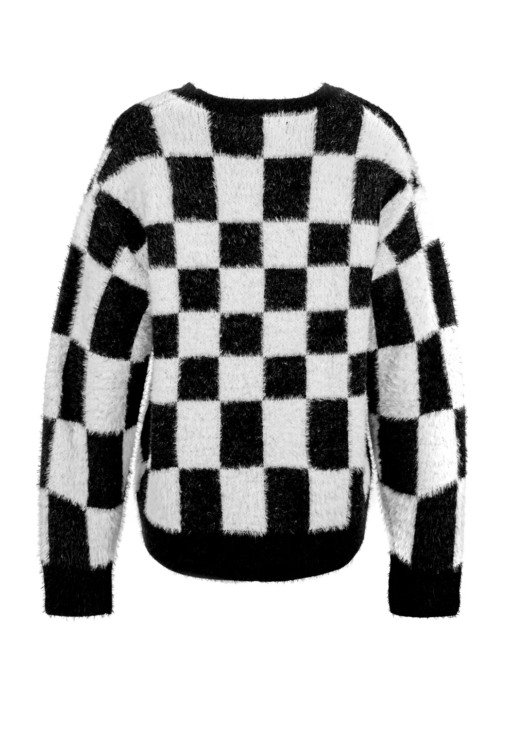 Two-Tone Checkerboard Cardigan - Image 12