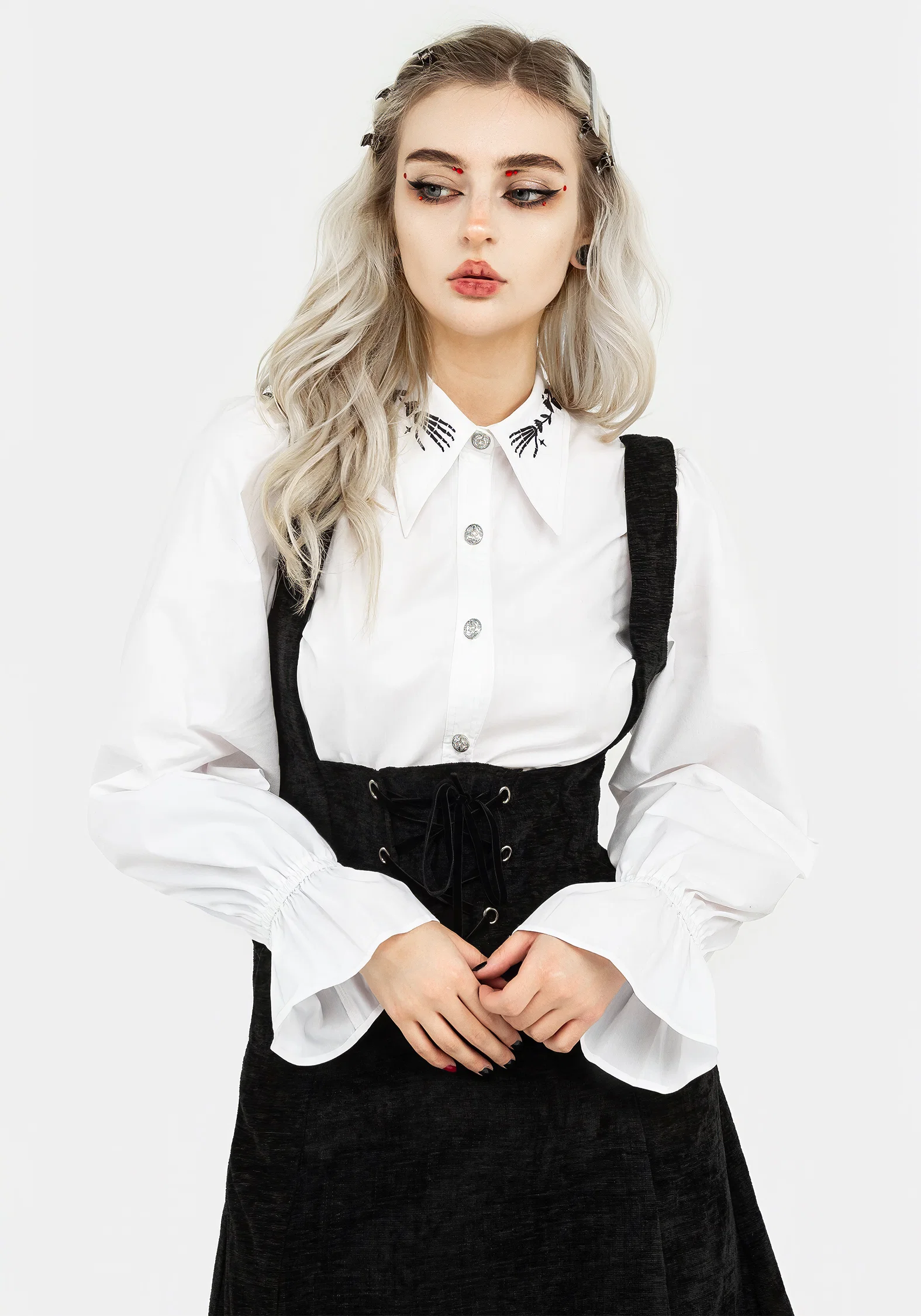Valar Lace Up Midi Pinafore Dress - Image 6