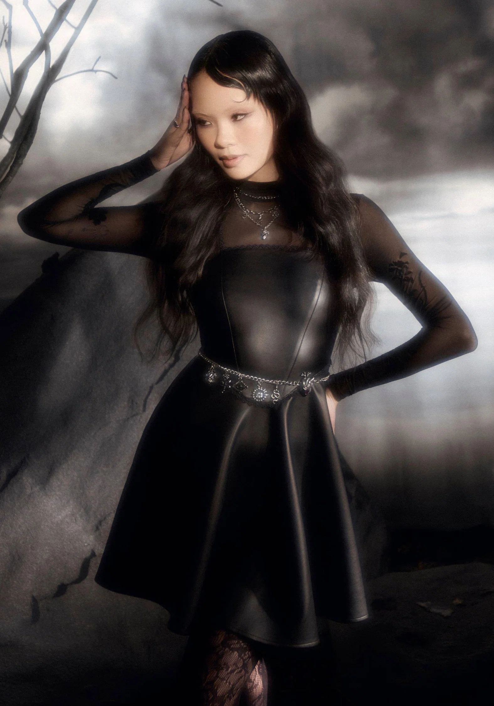 Veluna Corset Waist PU Mini Dress - Image 7