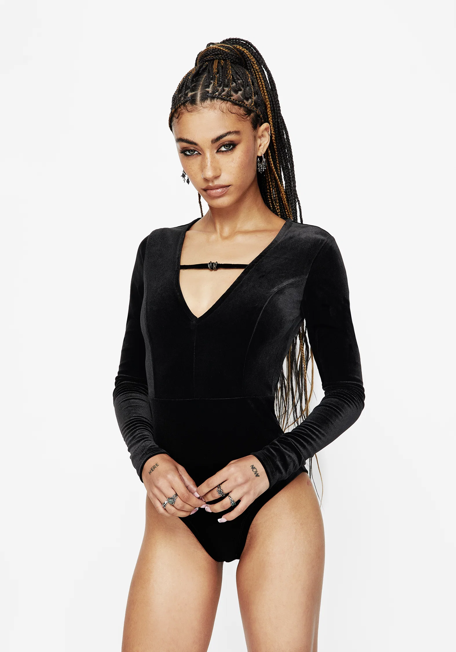 Venin Snake Charm Velour Bodysuit - Image 4