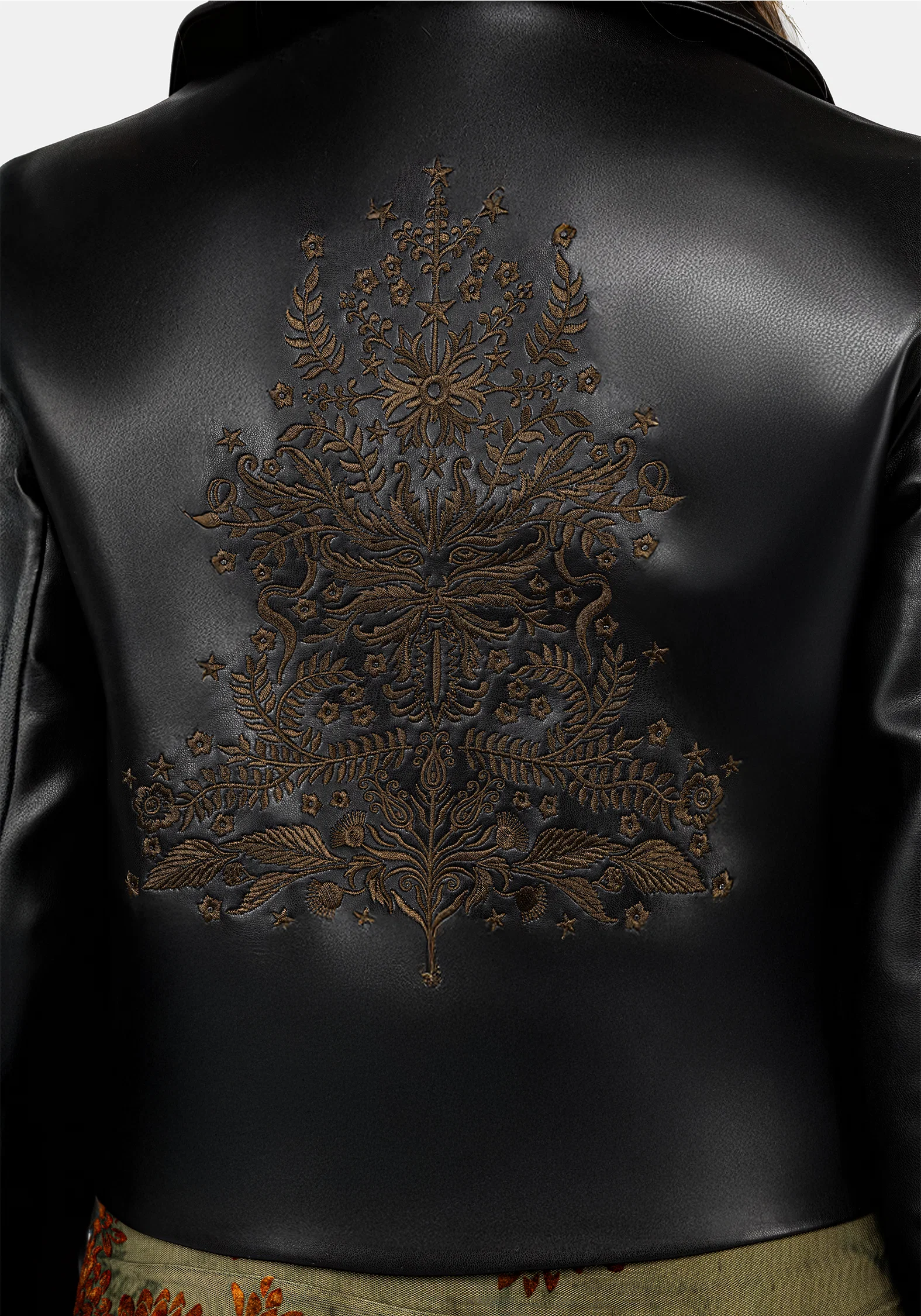 Vervain Embroidered Faux Leather Biker Jacket - Image 5