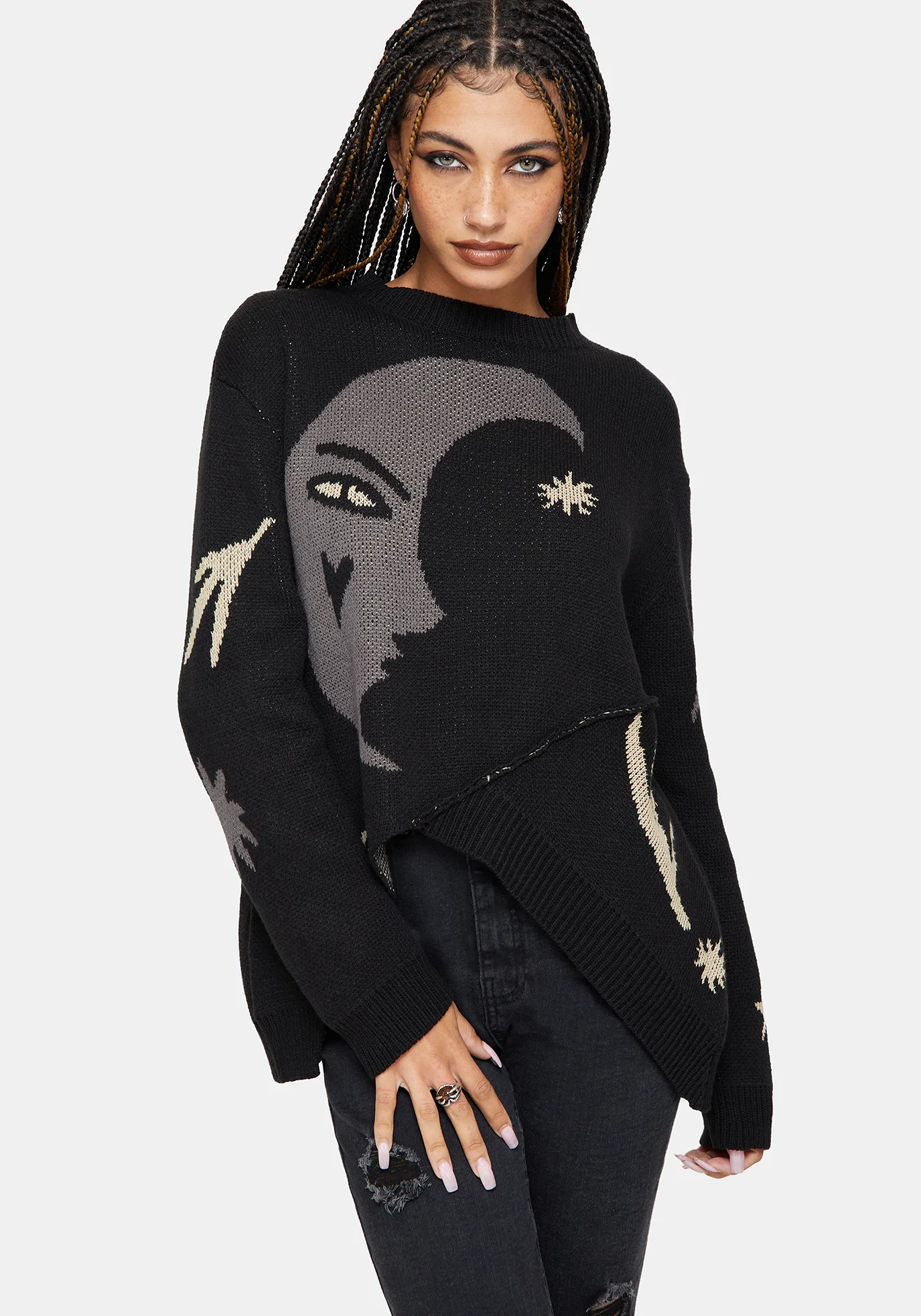 Vesper Cotton Asymmetric Knit Jumper - Image 4