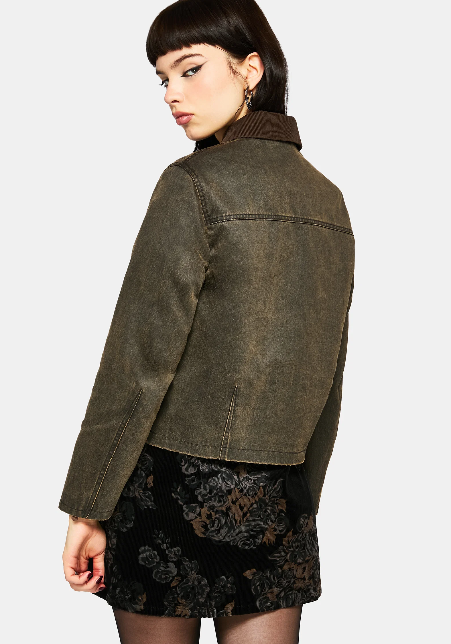Vilethorn Waxed Cotton Dragon Embroidered Pocket Jacket - Image 3
