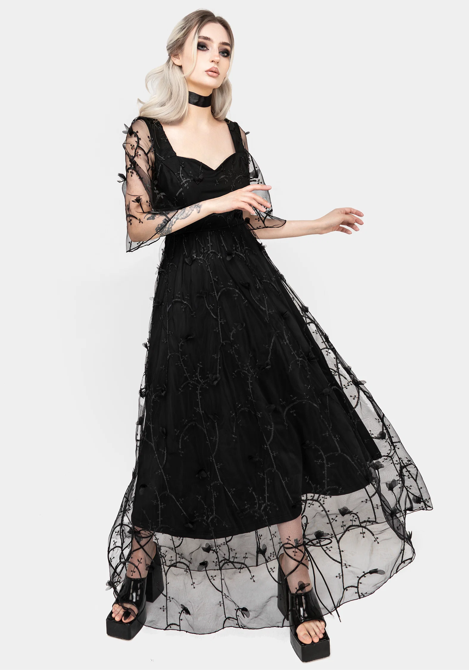 Vine Embroidered Gown - Image 4