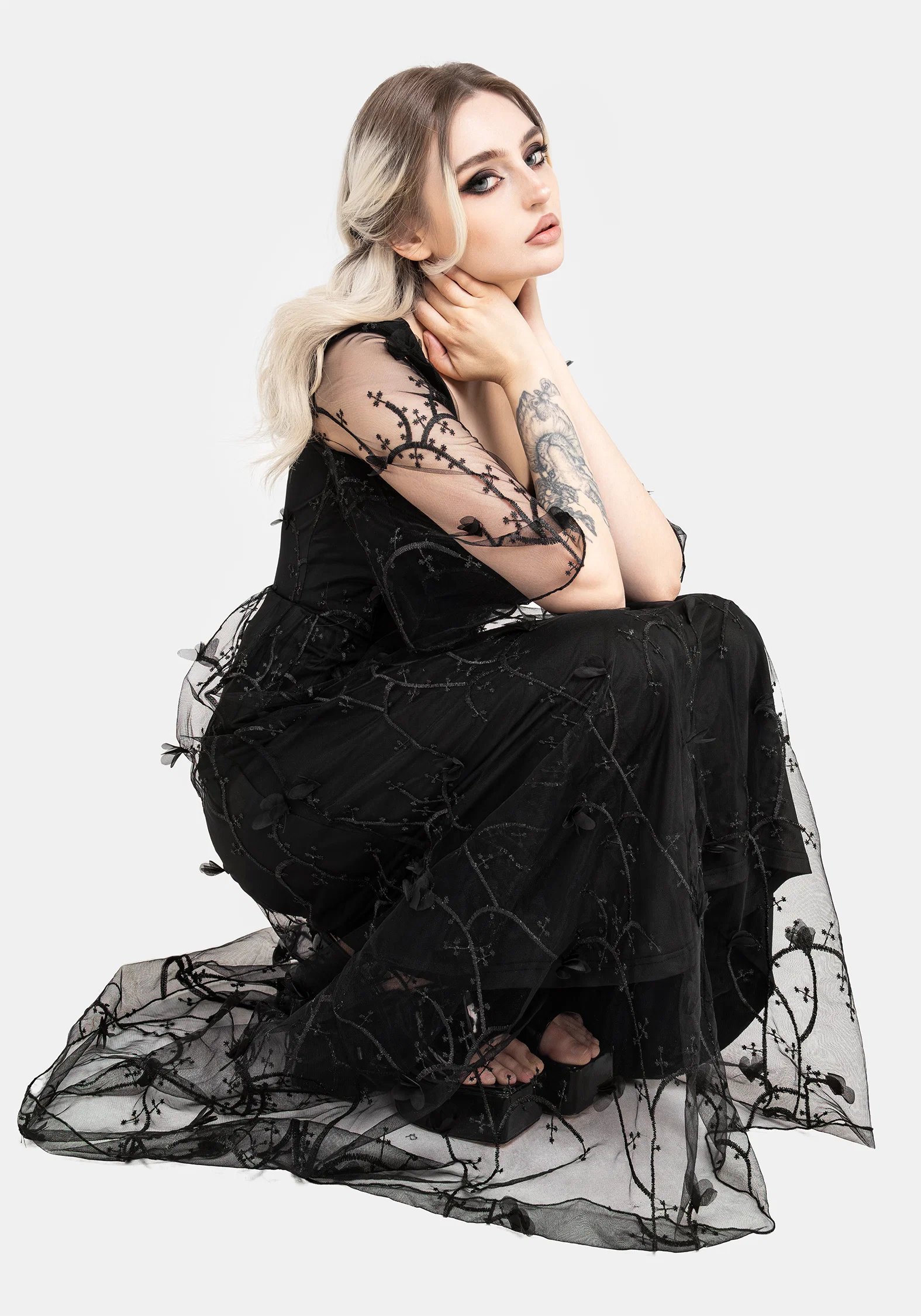 Vine Embroidered Gown - Image 5