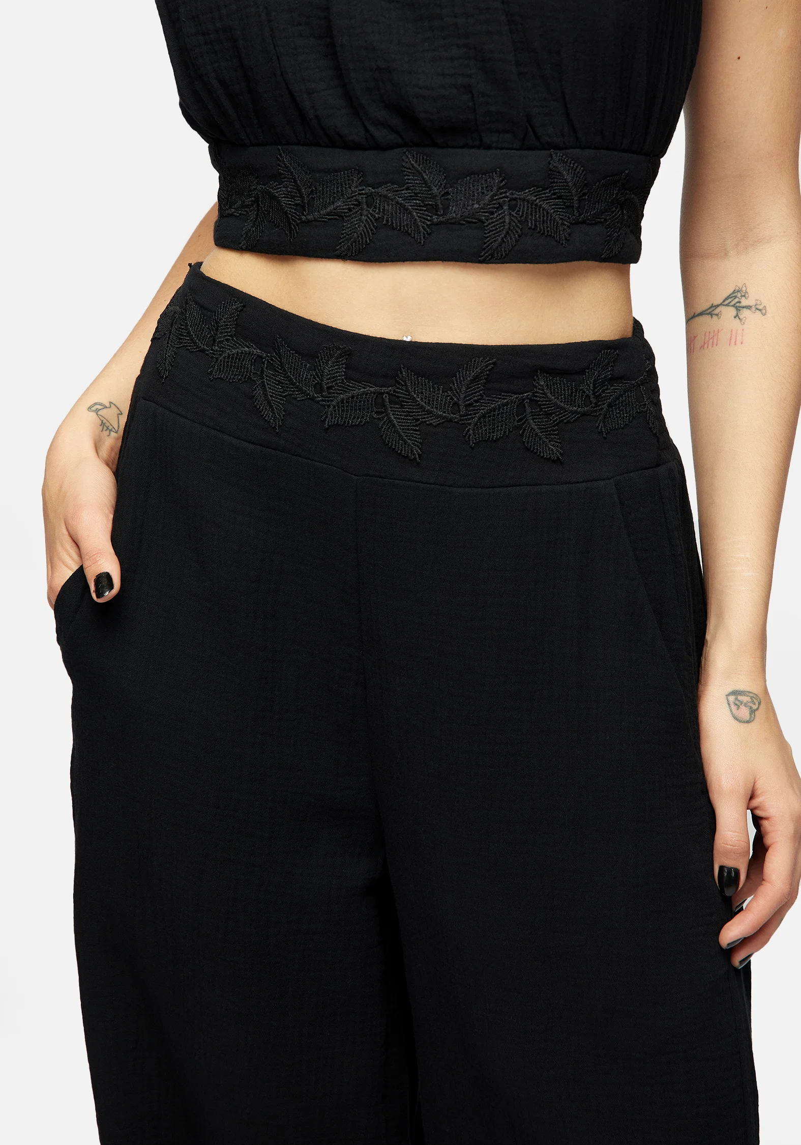 Vine Textured Wide Leg Trouser - Image 2