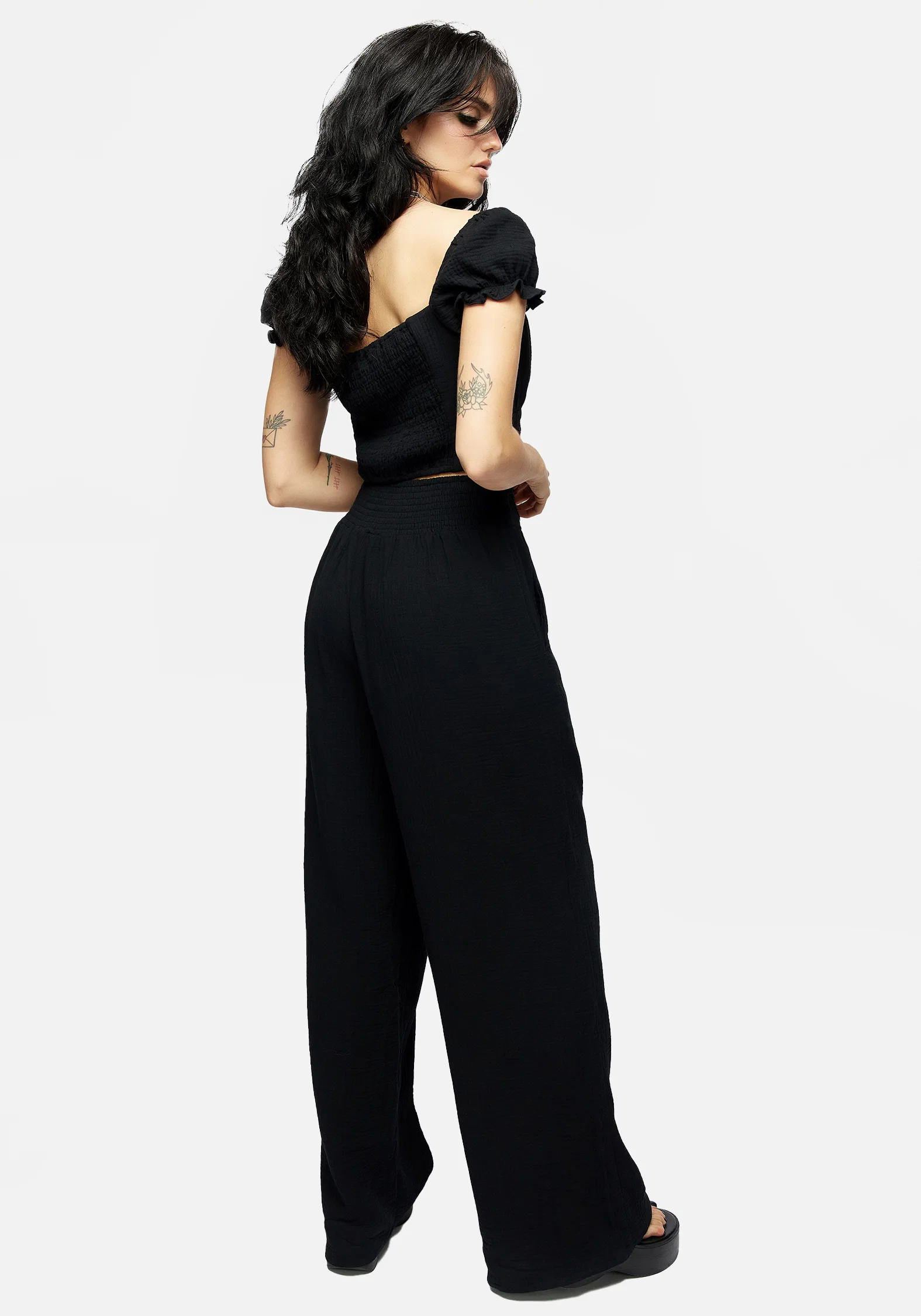 Vine Textured Wide Leg Trouser - Image 3