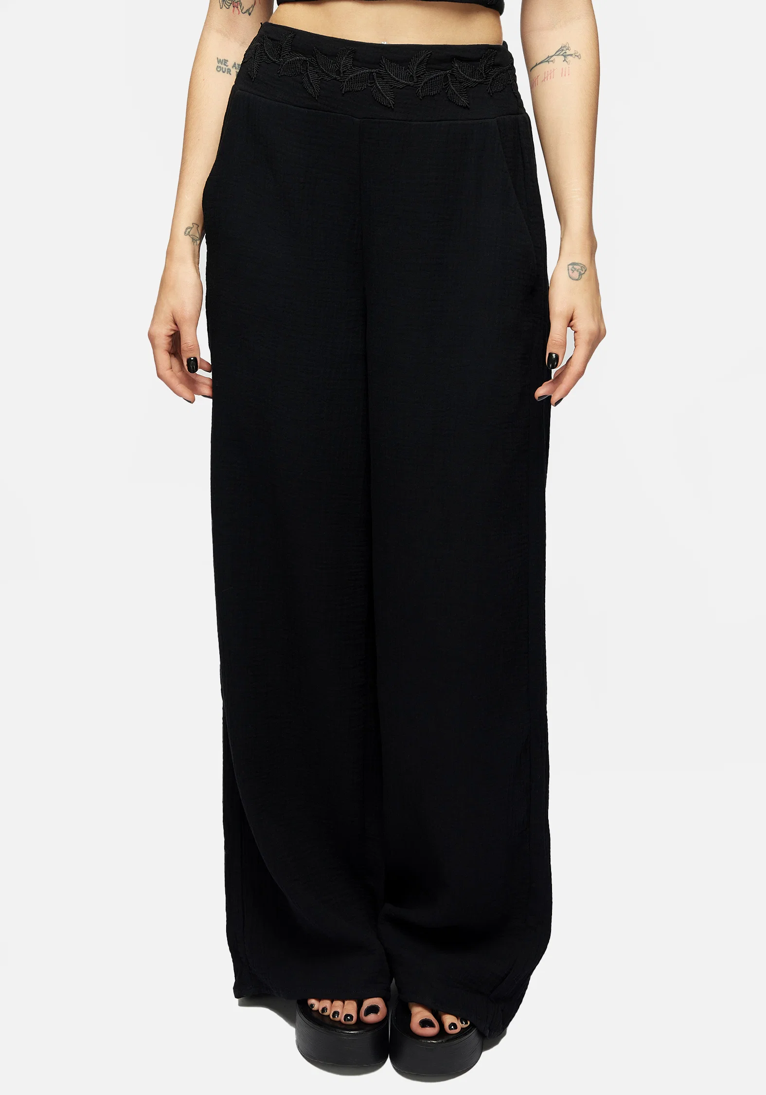 Vine Textured Wide Leg Trouser - Image 5