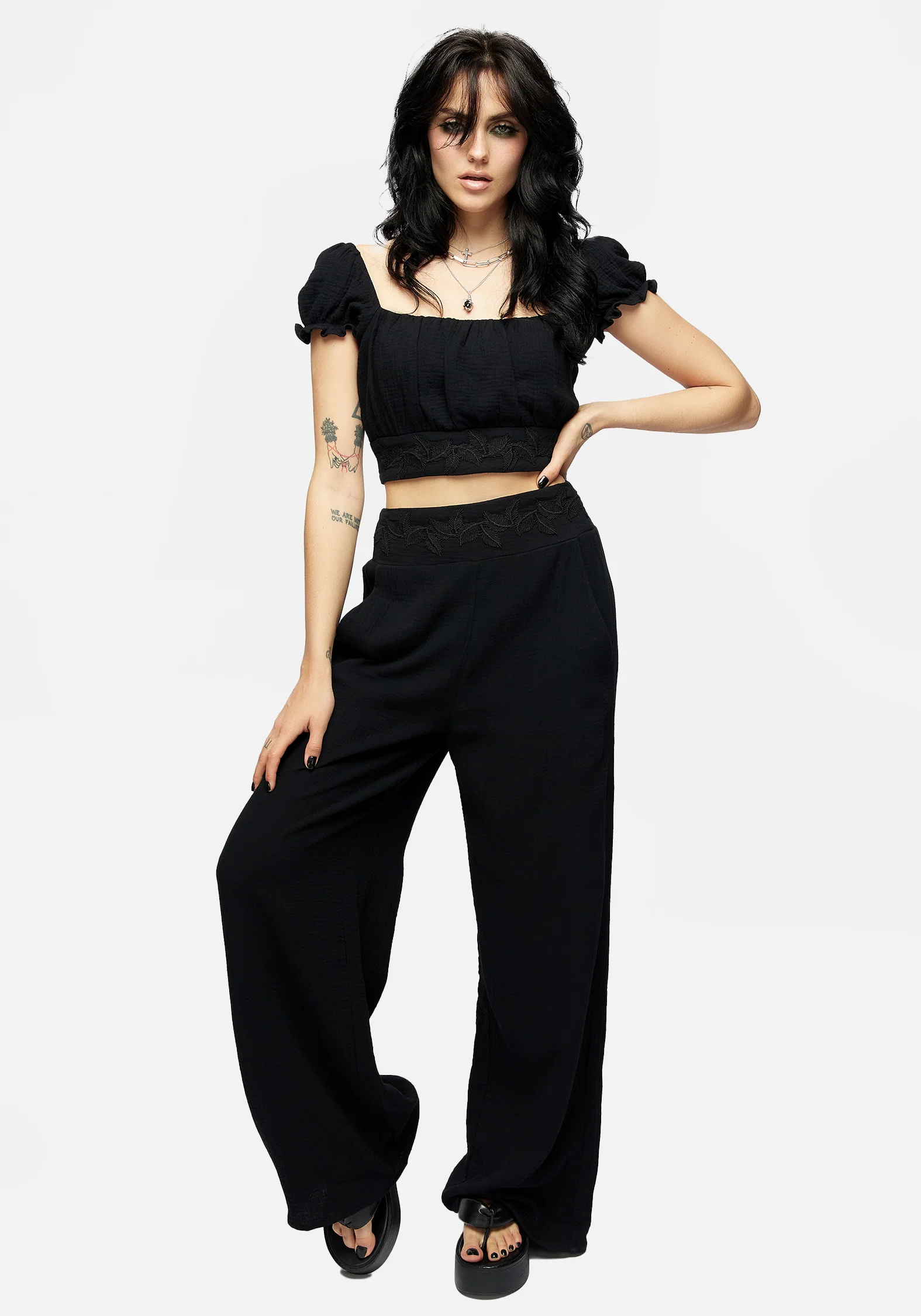 Vine Textured Wide Leg Trouser - Image 6
