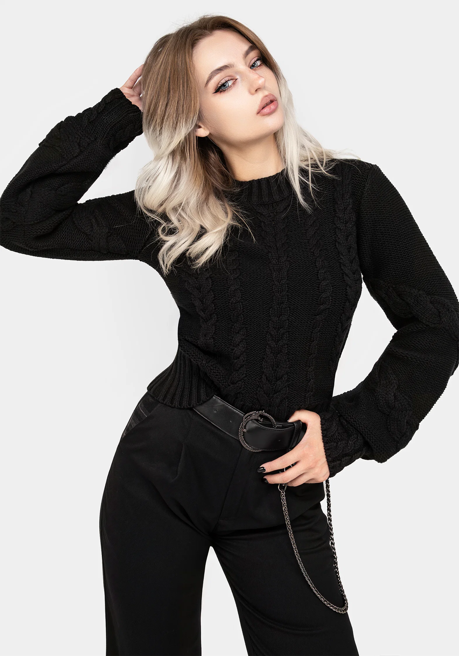 Virda Cable Knit Twist Jumper - Image 7
