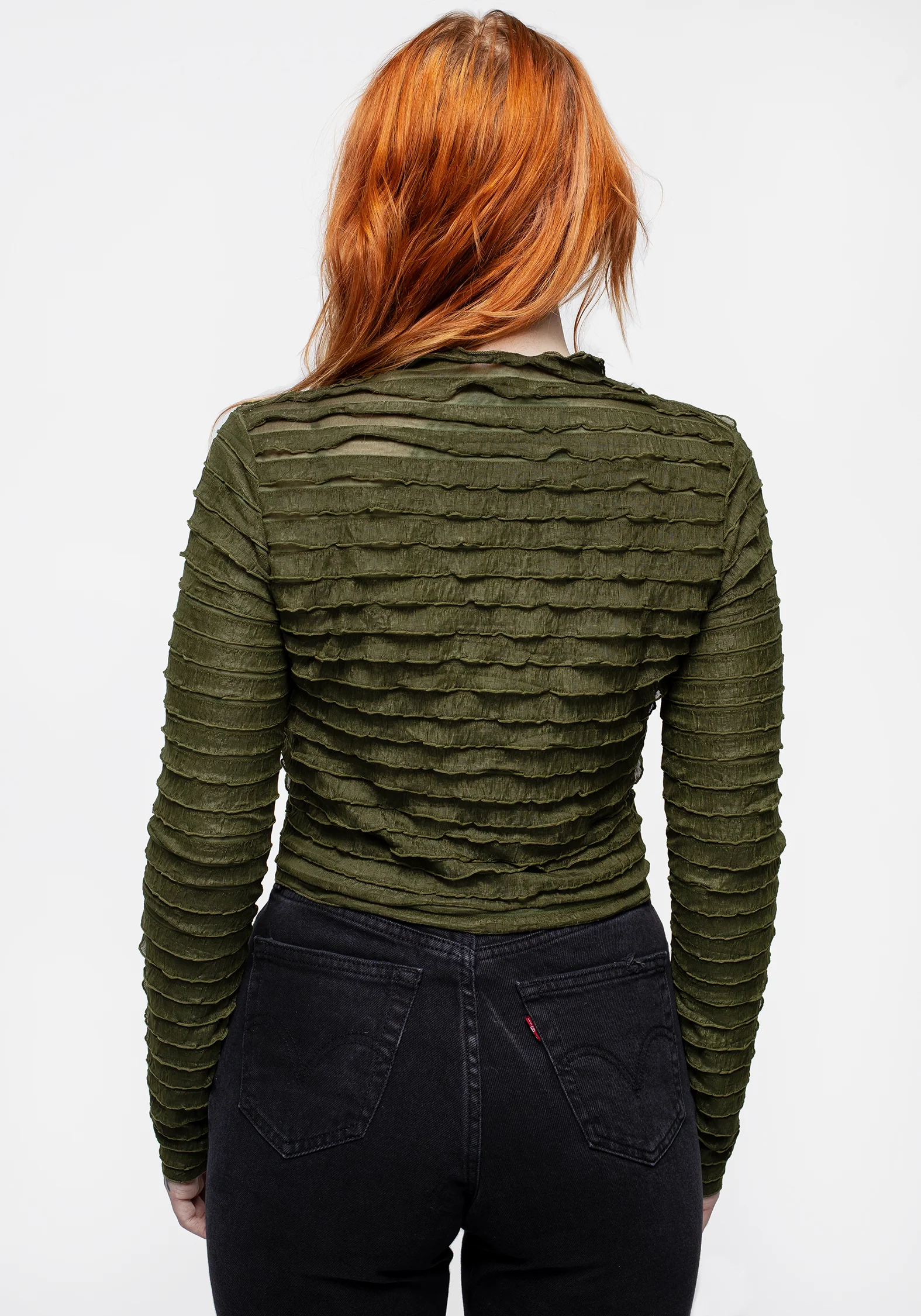 Vitae Striped Crop Top - Green - Image 3