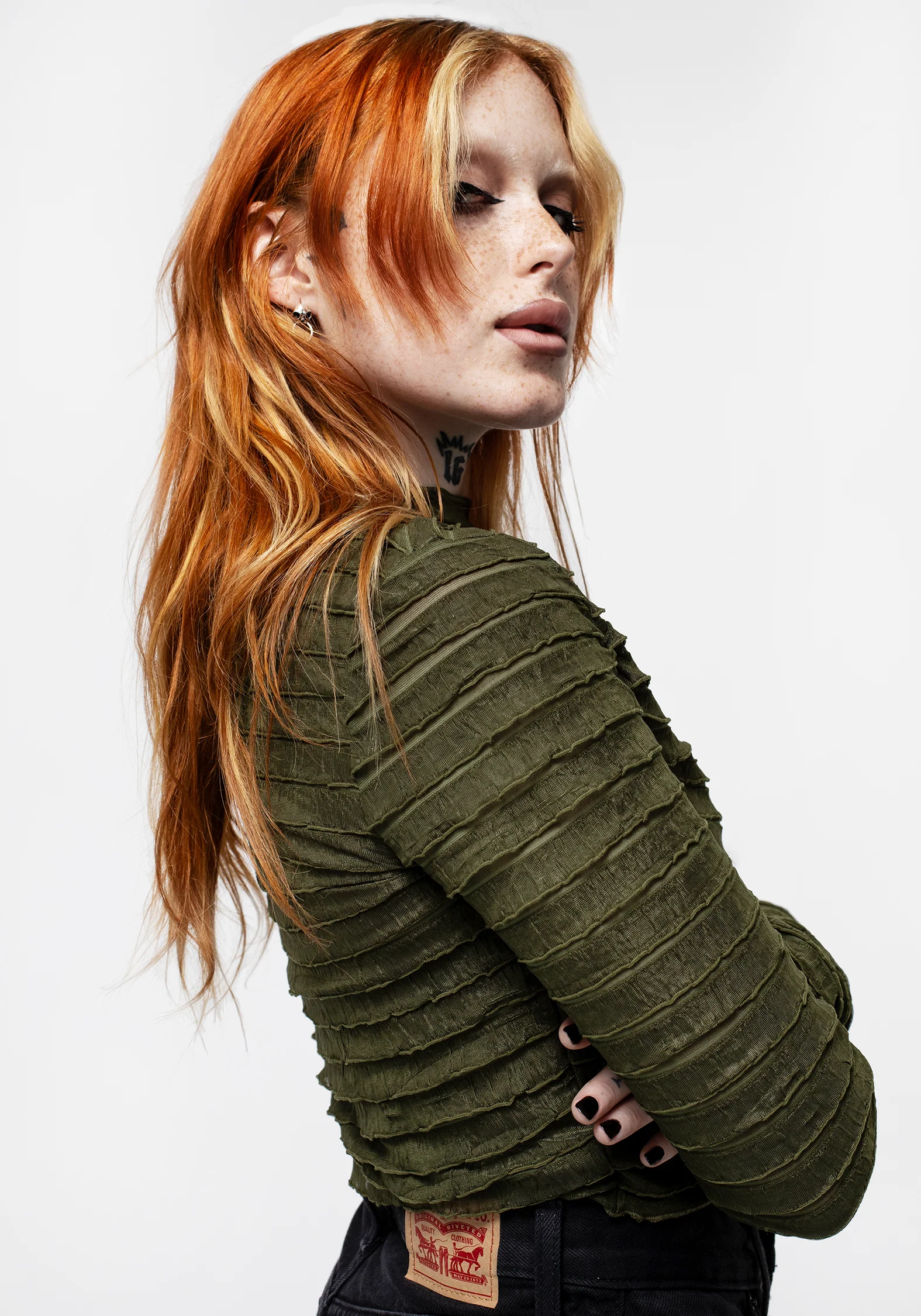 Vitae Striped Crop Top - Green - Image 6