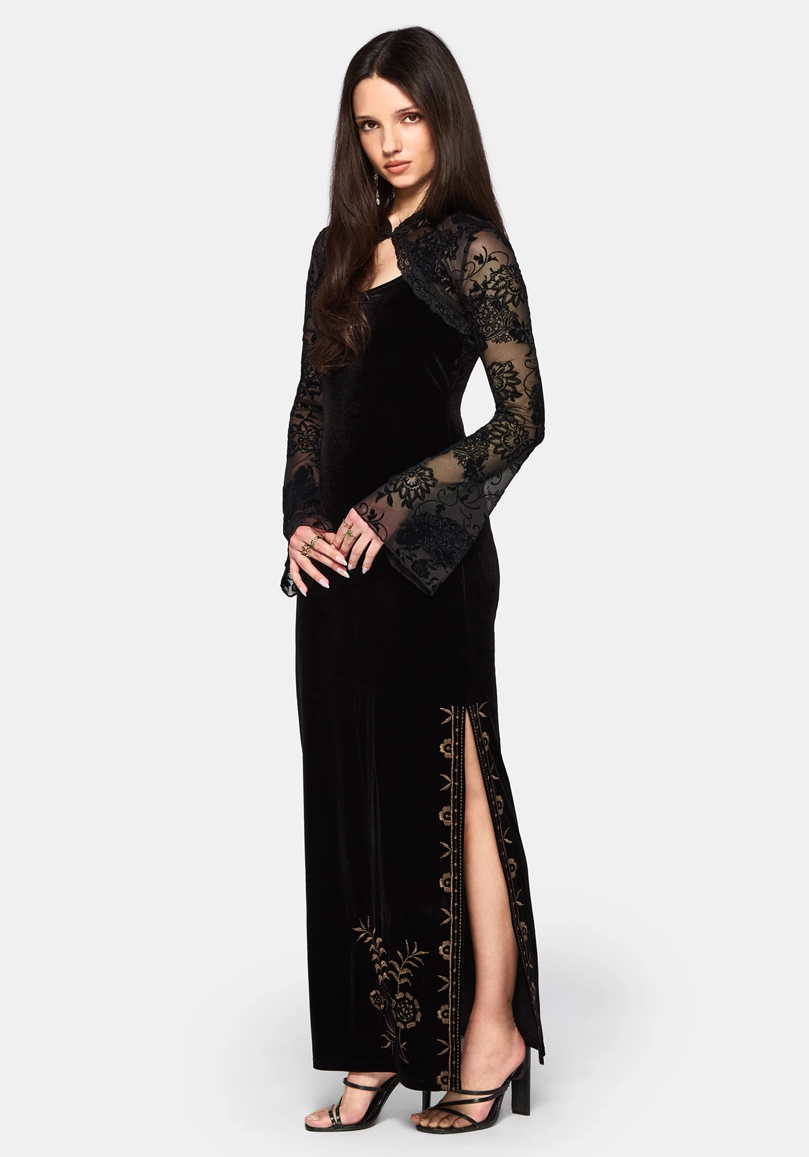 Void Bloom Flocked Mesh Shrug - Image 4