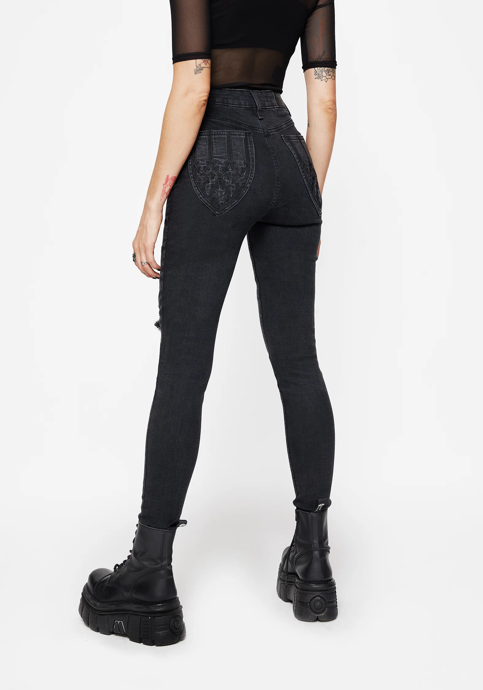 Void Embroidered Pocket Skinny Jeans - Image 3