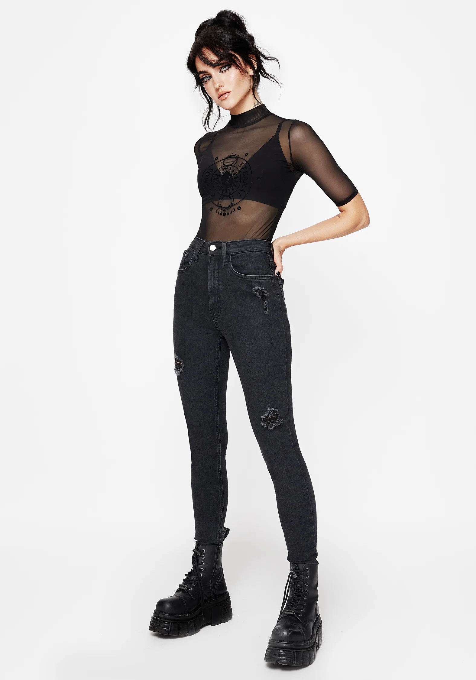 Void Embroidered Pocket Skinny Jeans - Image 4