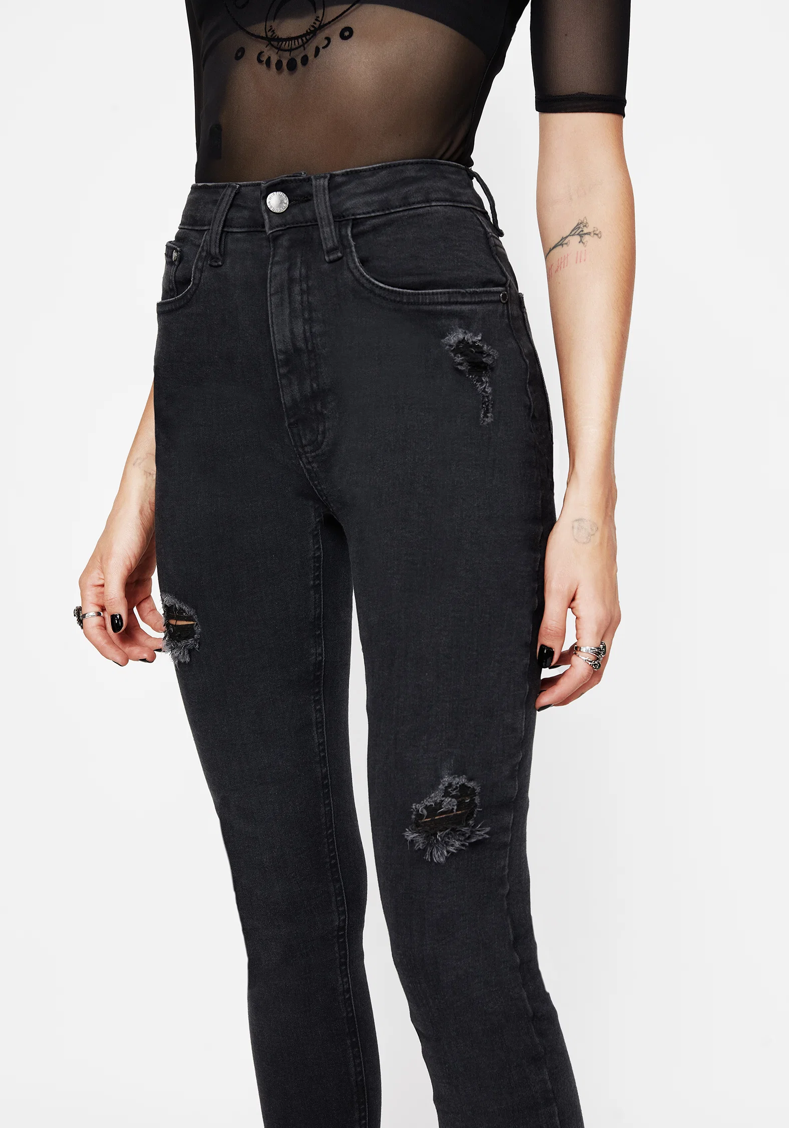 Void Embroidered Pocket Skinny Jeans - Image 5