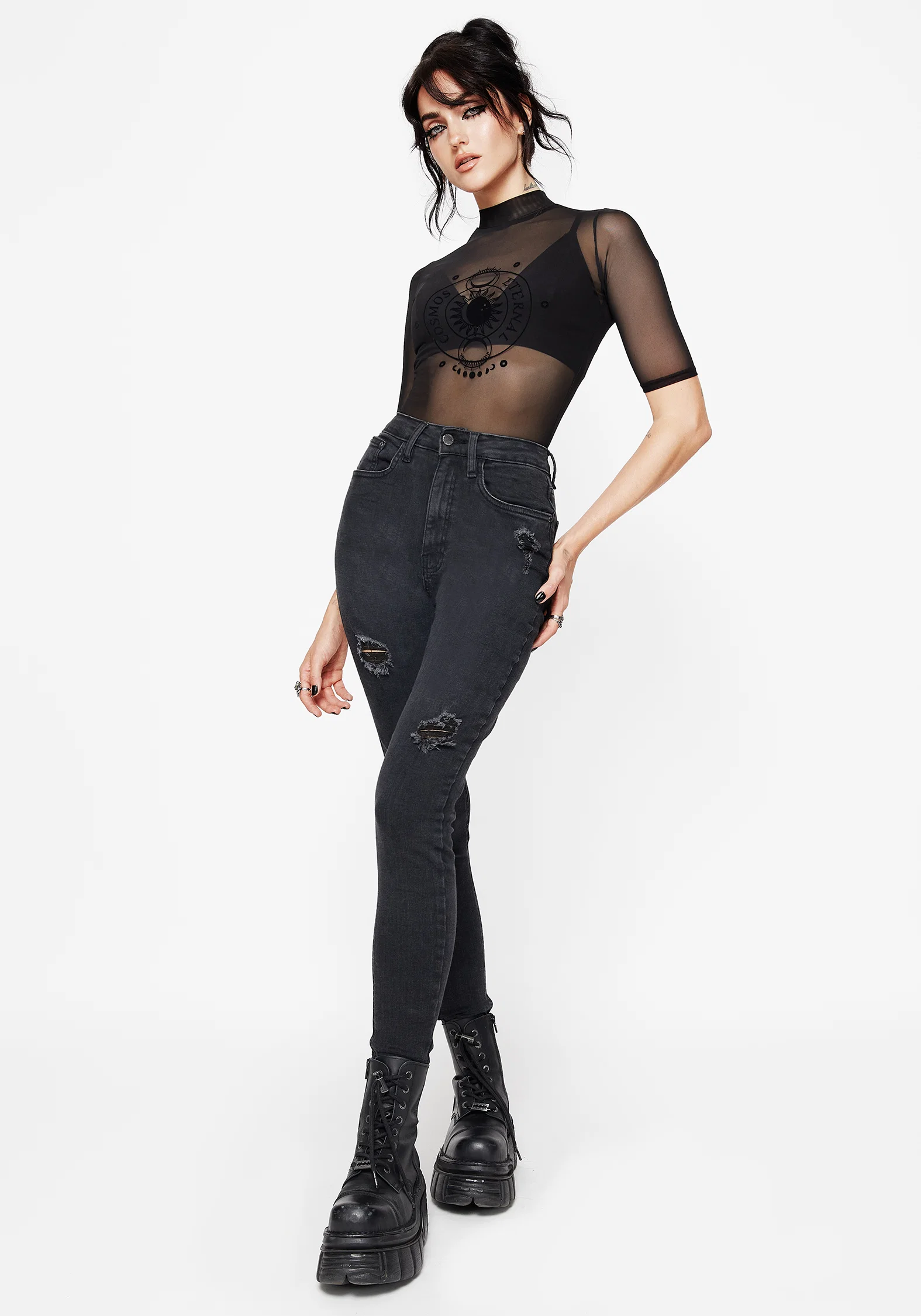 Void Embroidered Pocket Skinny Jeans - Image 6