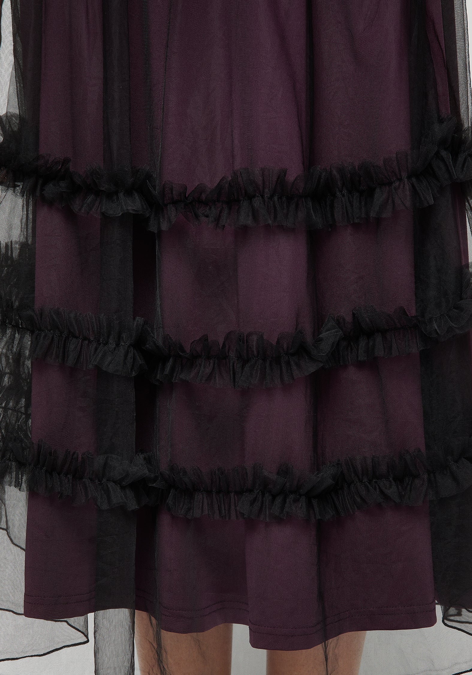 Wanderer Contrast Lining Tiered Midi Skirt - Image 2