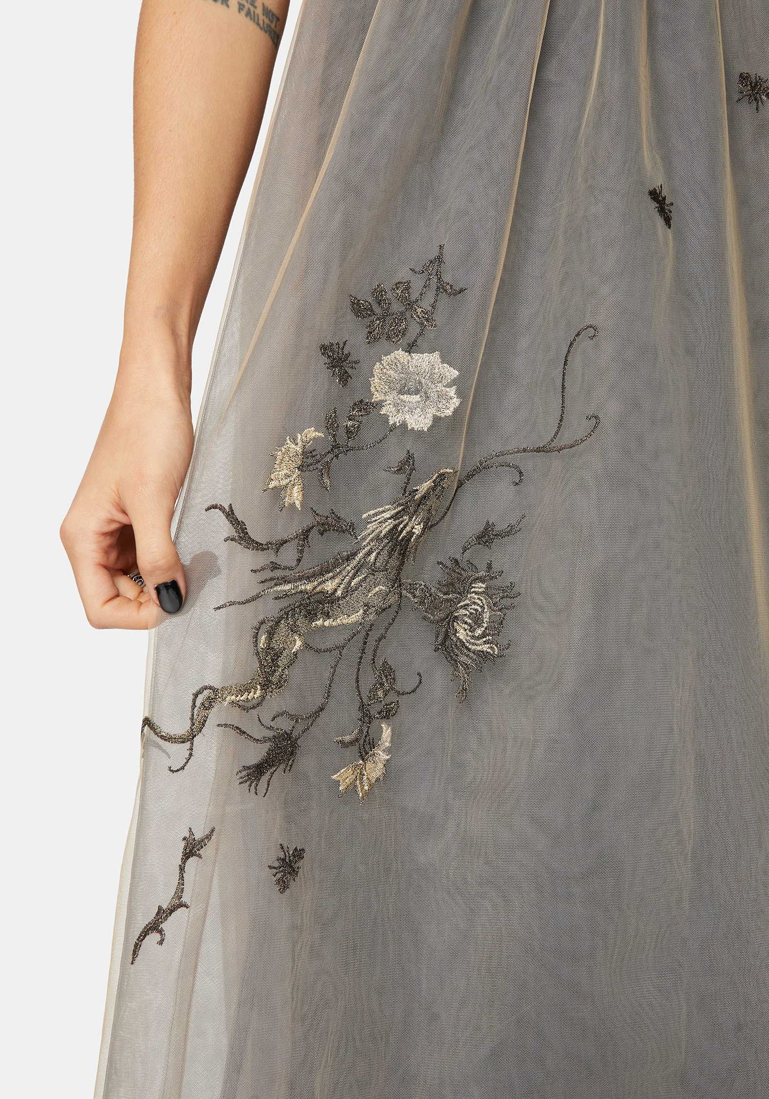 Whim Dragon Embroidered Tulle Midaxi Dress - Image 6