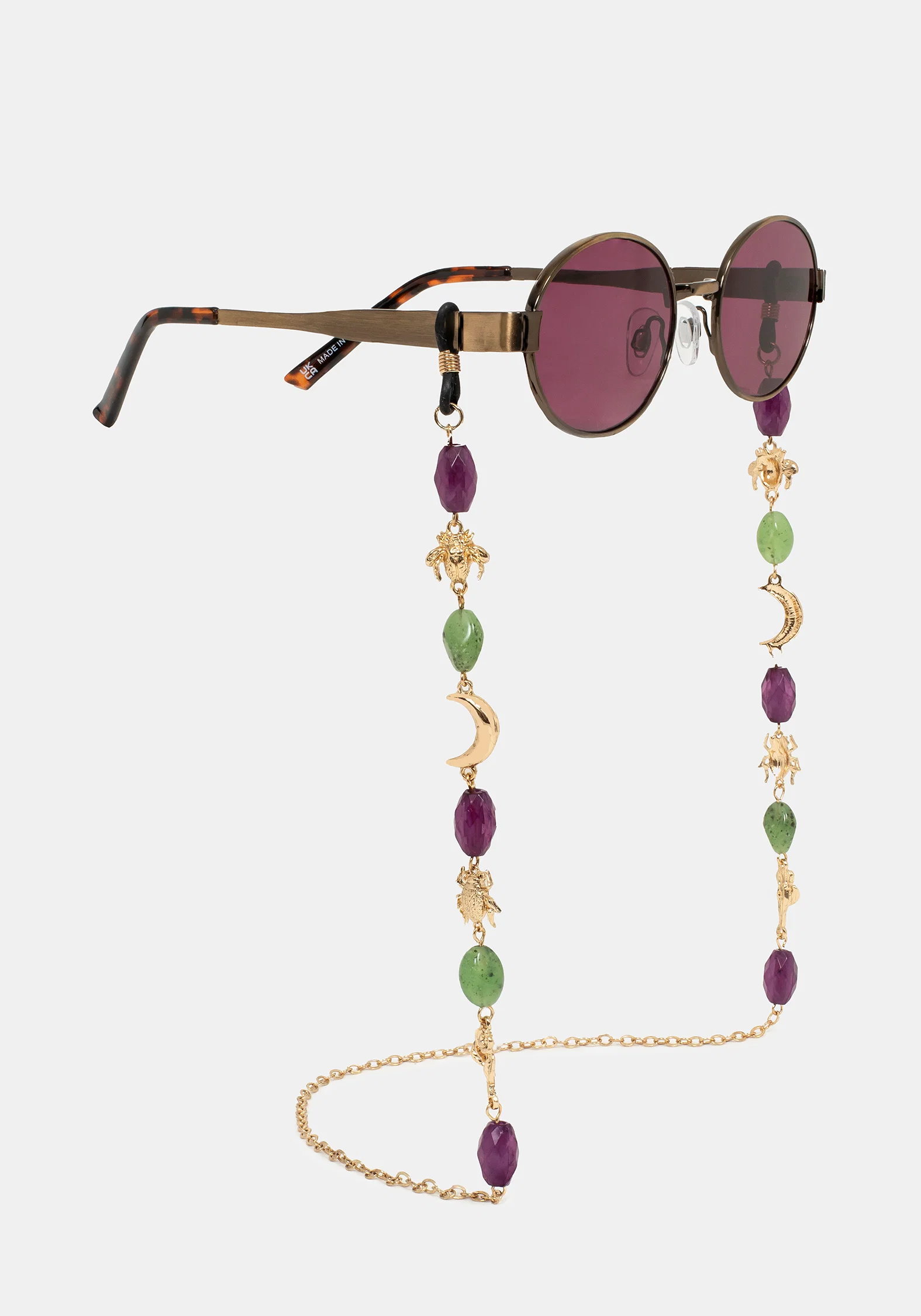Whimsigoth Bead & Charm Chain Sunglasses - Image 4