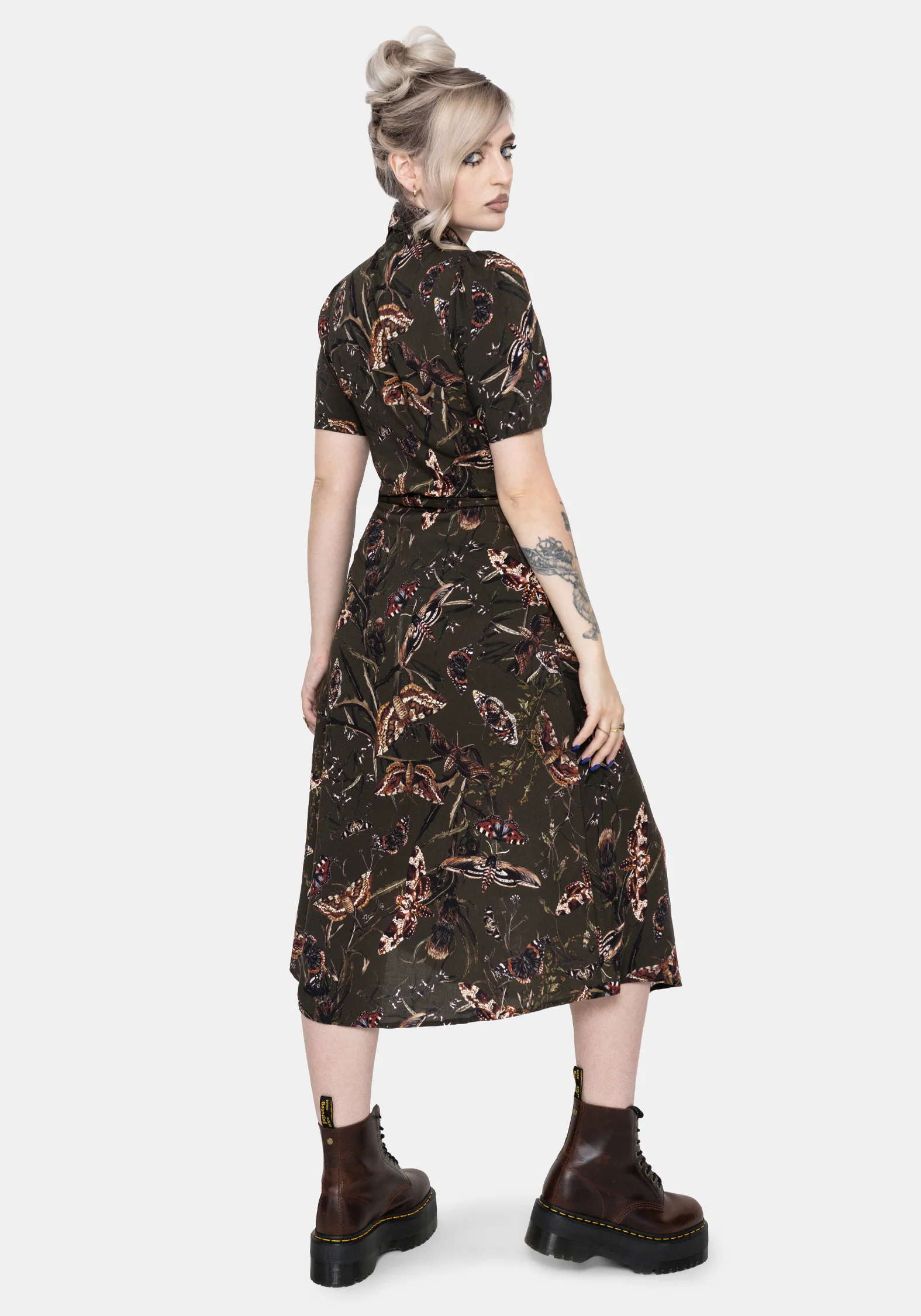 Whispen Moth Print Midi Shirt Dress - Image 3