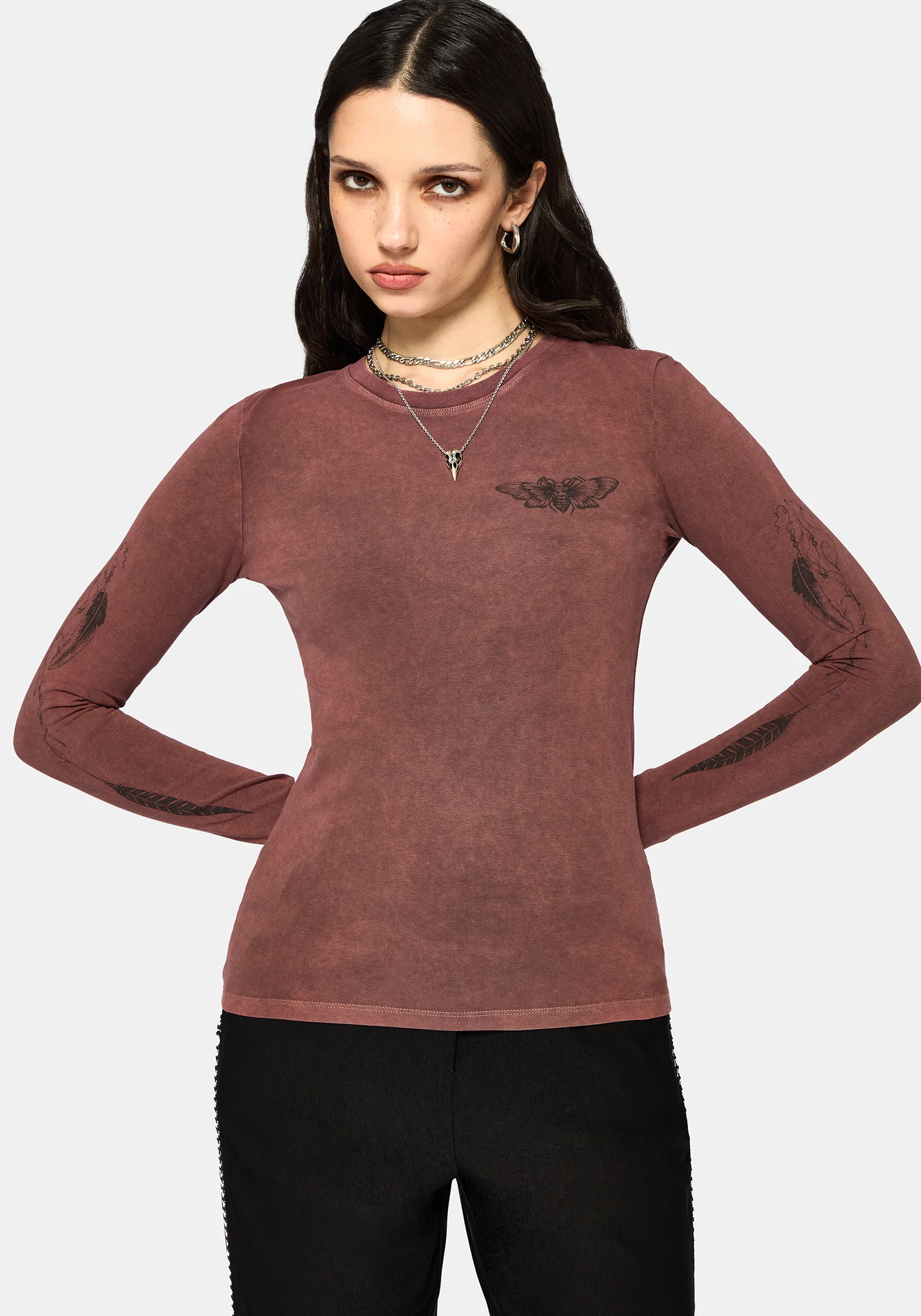 Wicked Feather Long Sleeved Fitted Tee - Image 4