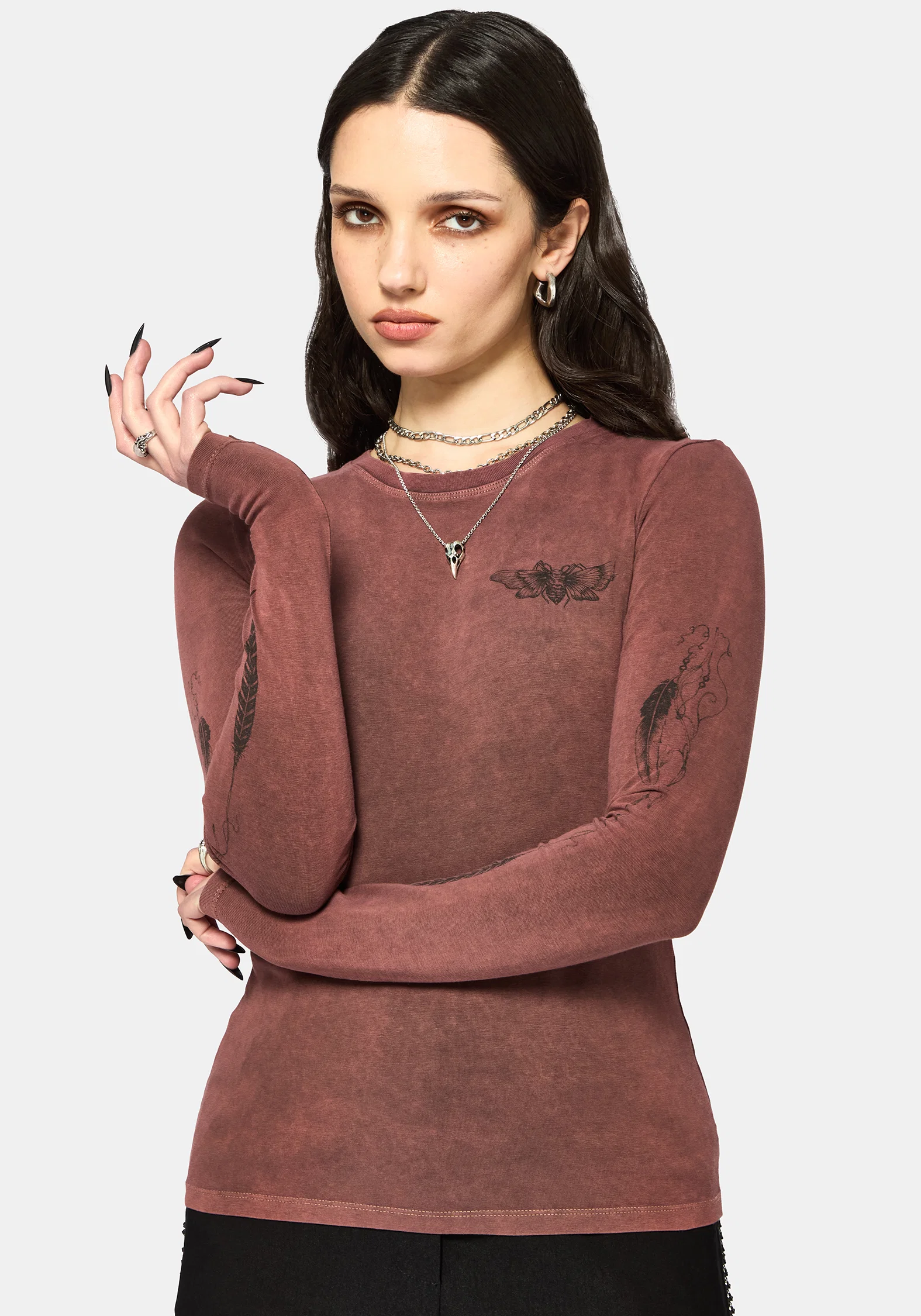 Wicked Feather Long Sleeved Fitted Tee - Image 6