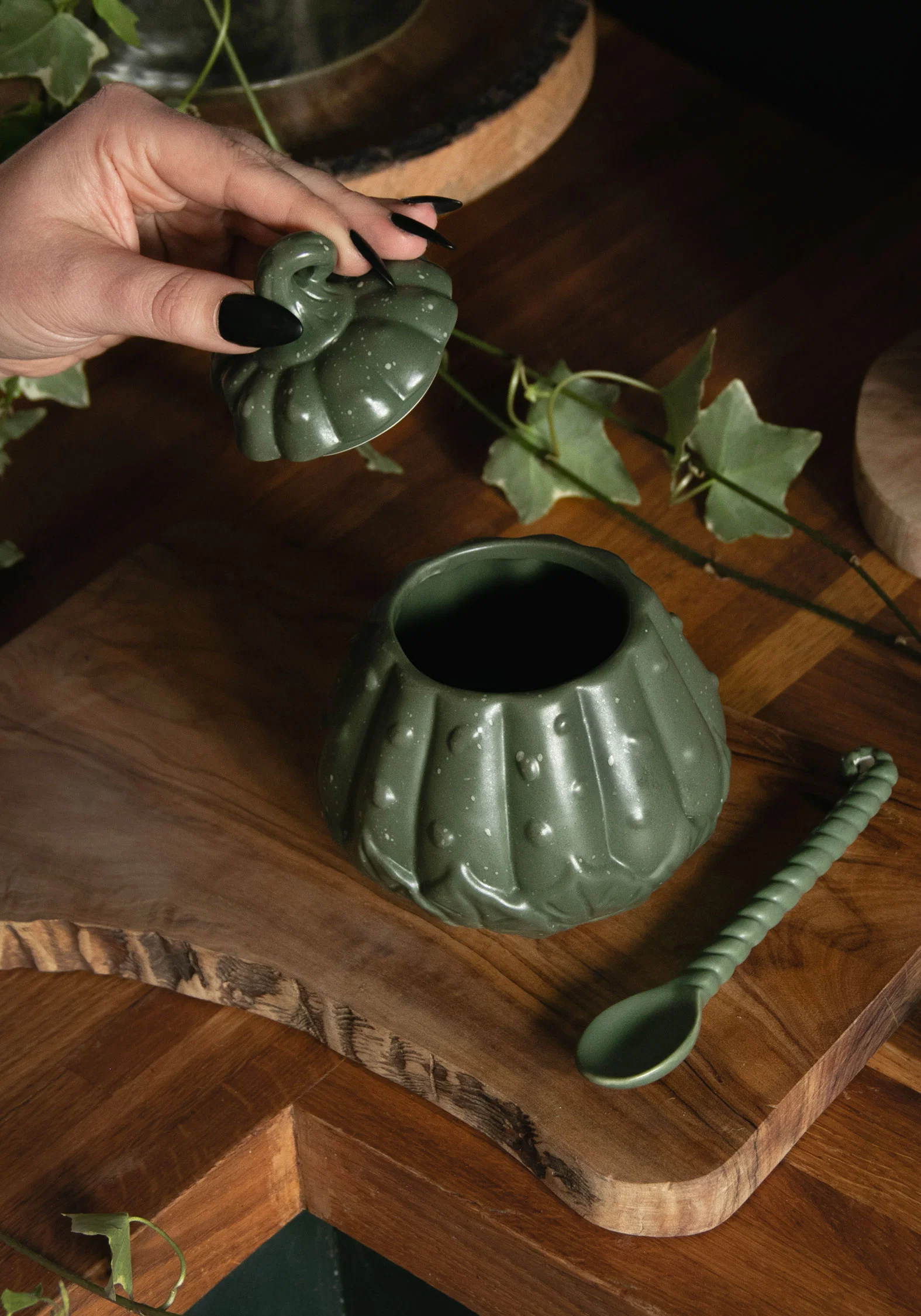 Wickhollow Gourd Trinket Bowl with Lid & Spoon - Image 2
